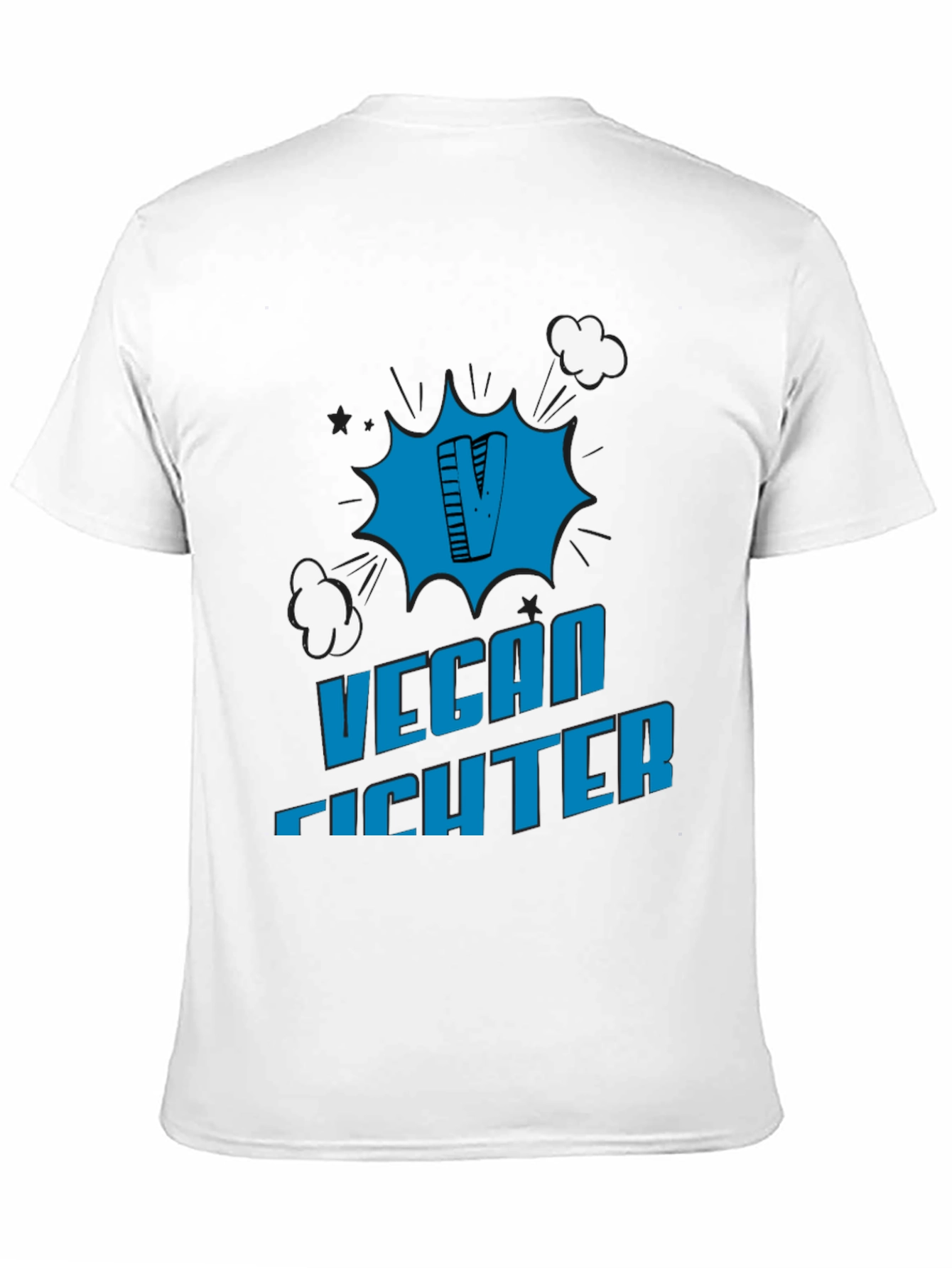 Black Vegan Fighter Graphic Tee view 11