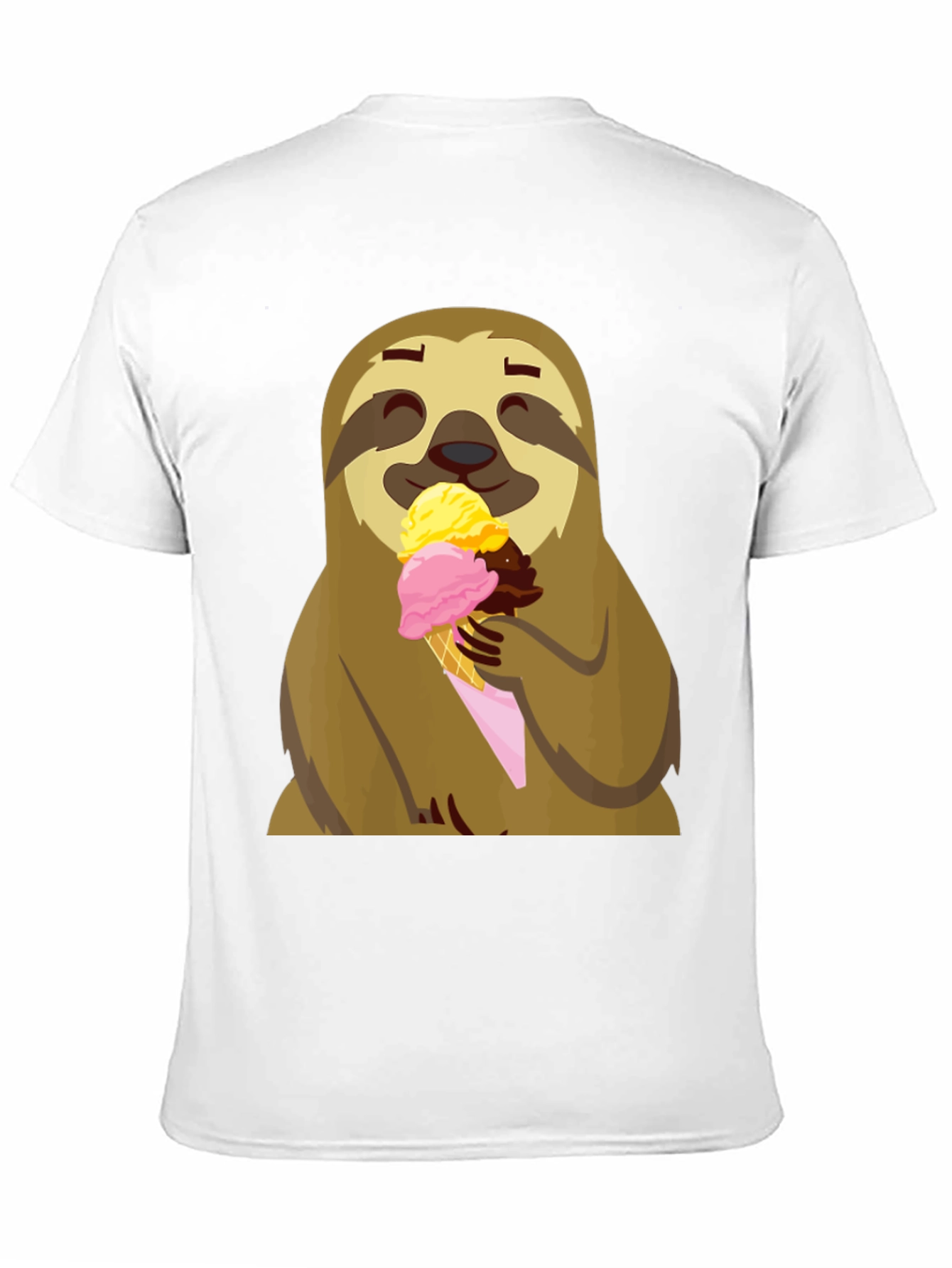 Black Sloth Eating Ice Cream Graphic Tee - Black view 11