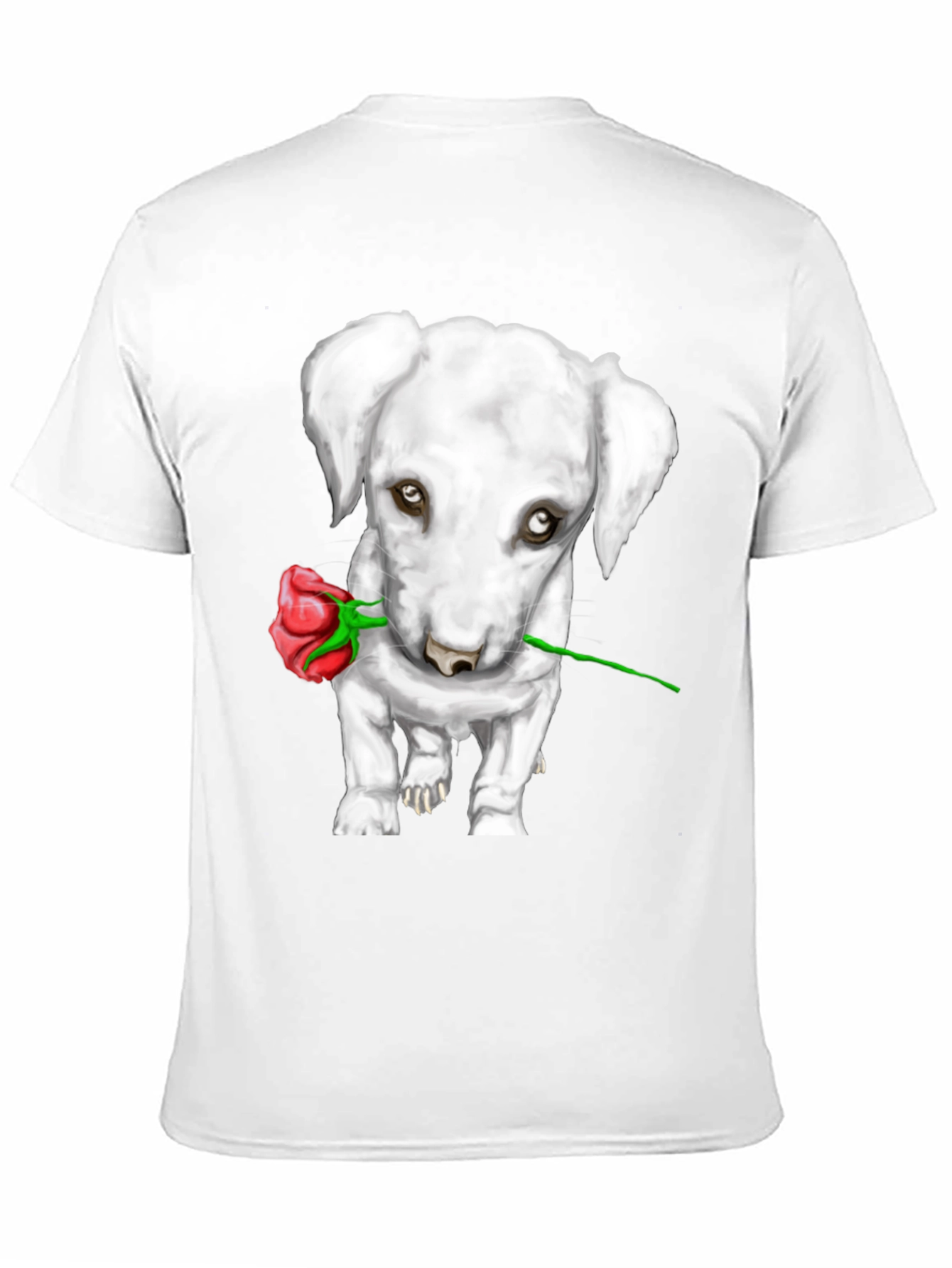 Black Dog with Rose Graphic Tee view 11