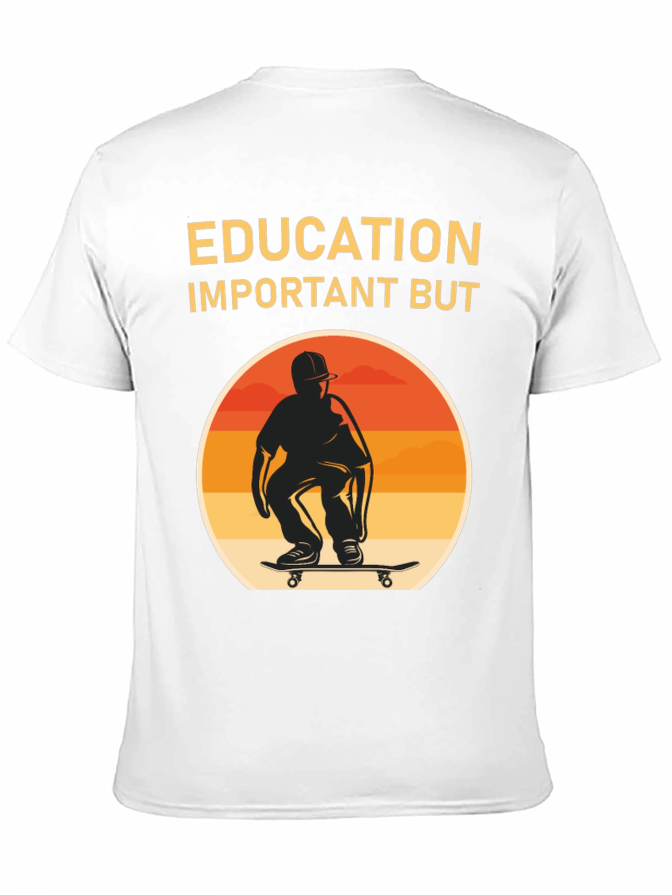 Black Education Important Skateboarder Graphic Tee view 11