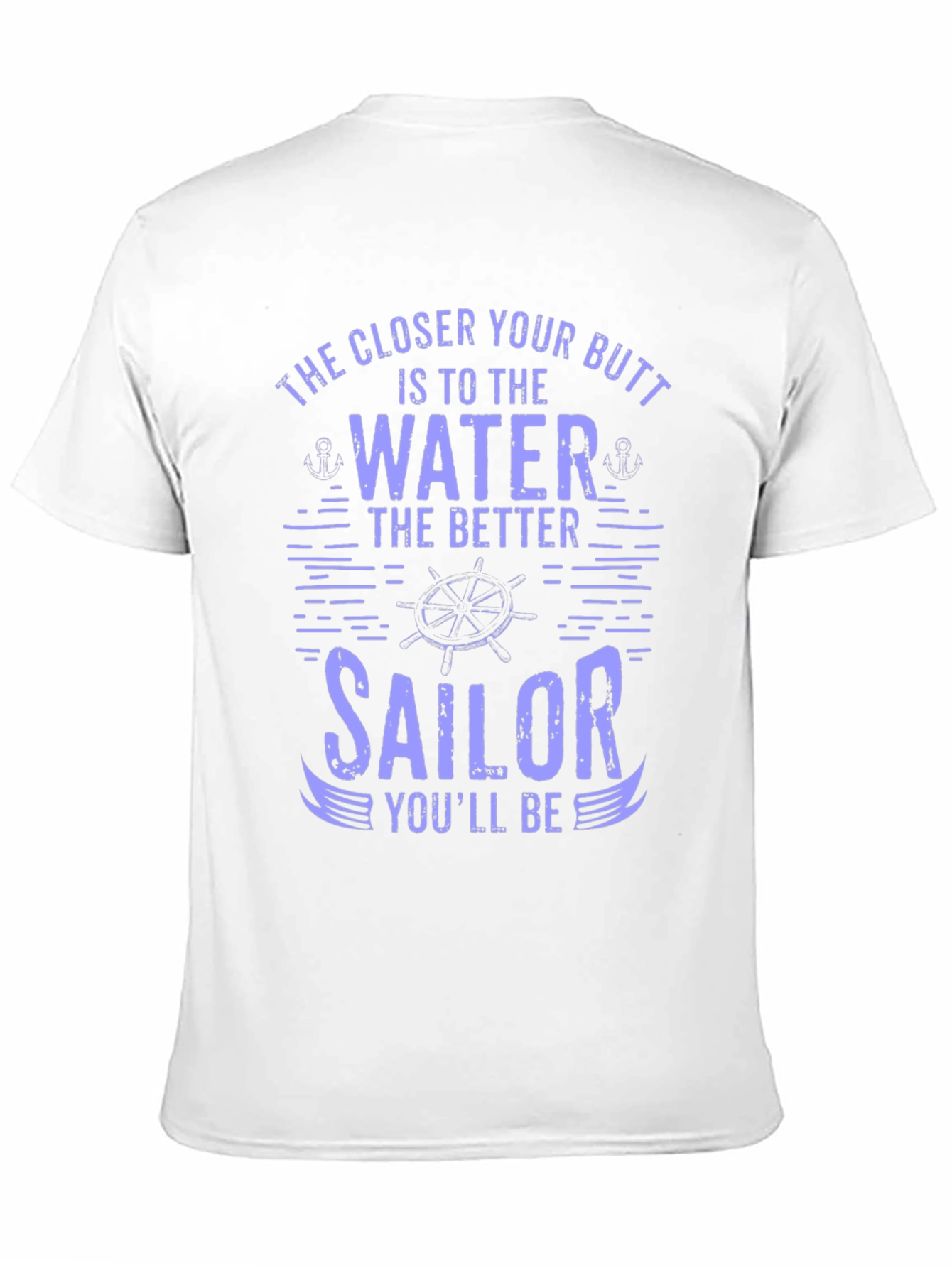 Black Funny Sailor T-Shirt - Butt Near Water view 11