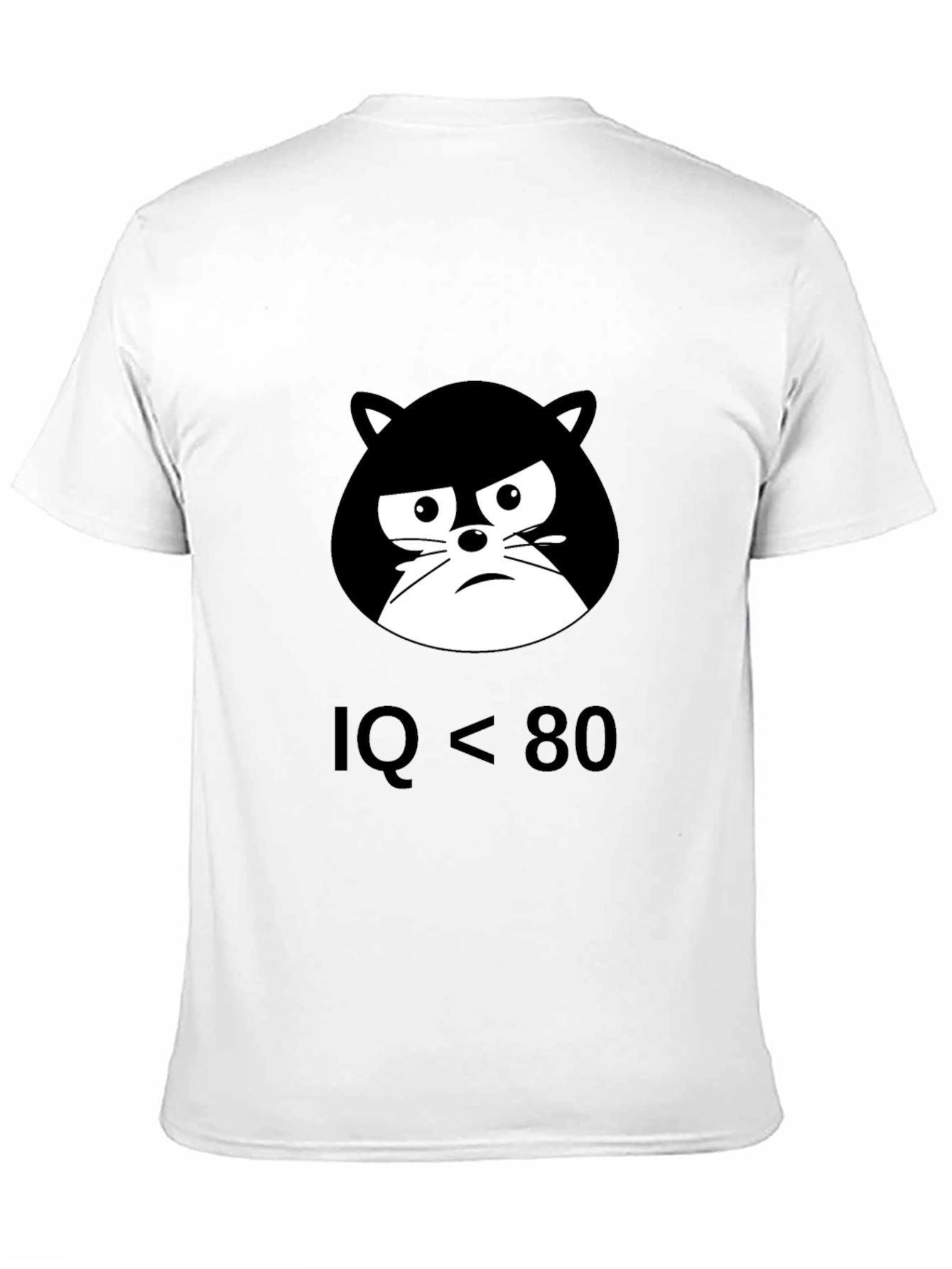 Black IQ < 80 Grumpy Cat T-Shirt - Black view 11