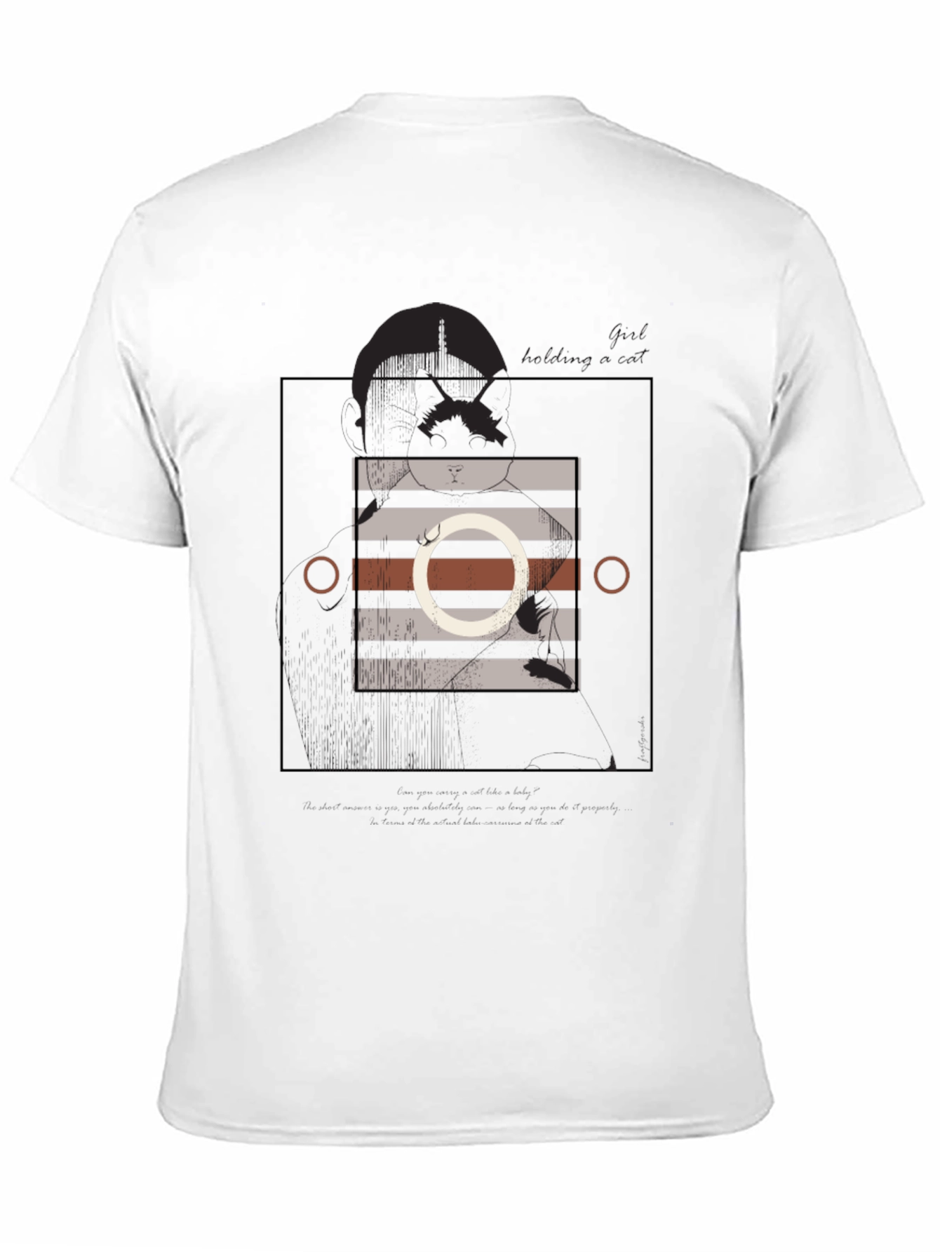 Black Abstract Graphic Tee - Modern Black T-Shirt view 11