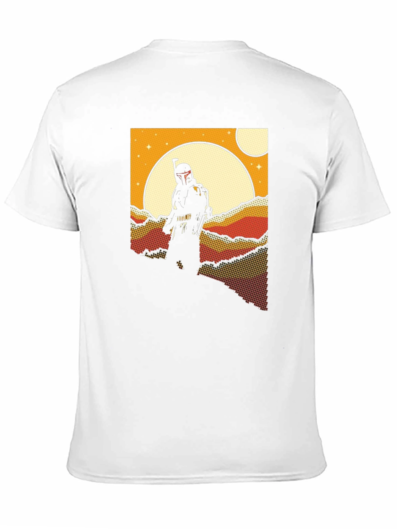 Black Retro Sci-Fi T-Shirt: Bounty Hunter Scene view 11