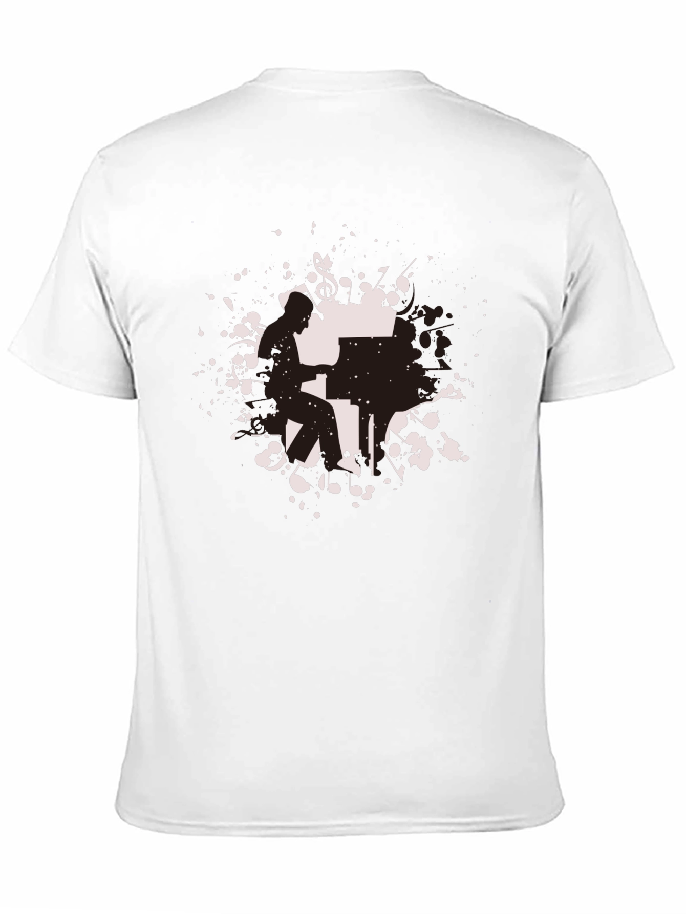 Black Piano Player Graphic Tee - Black Cotton Shirt view 11
