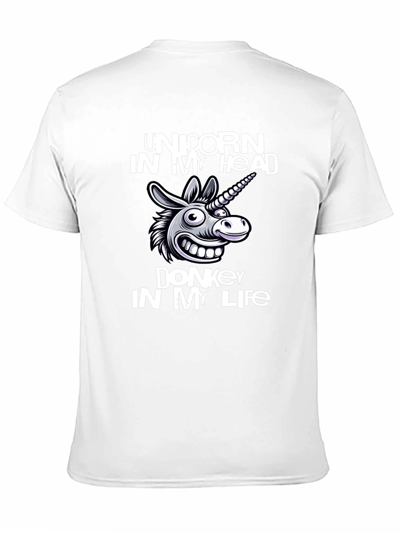 Black Unicorn Donkey Graphic Tee - Men's Black Cotton T-Shirt view 11