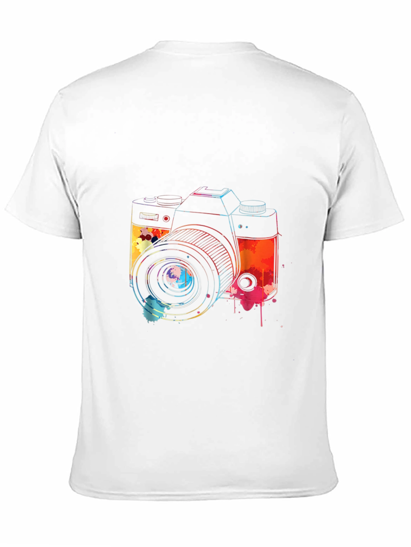 Black Watercolor Camera Graphic T-Shirt view 11