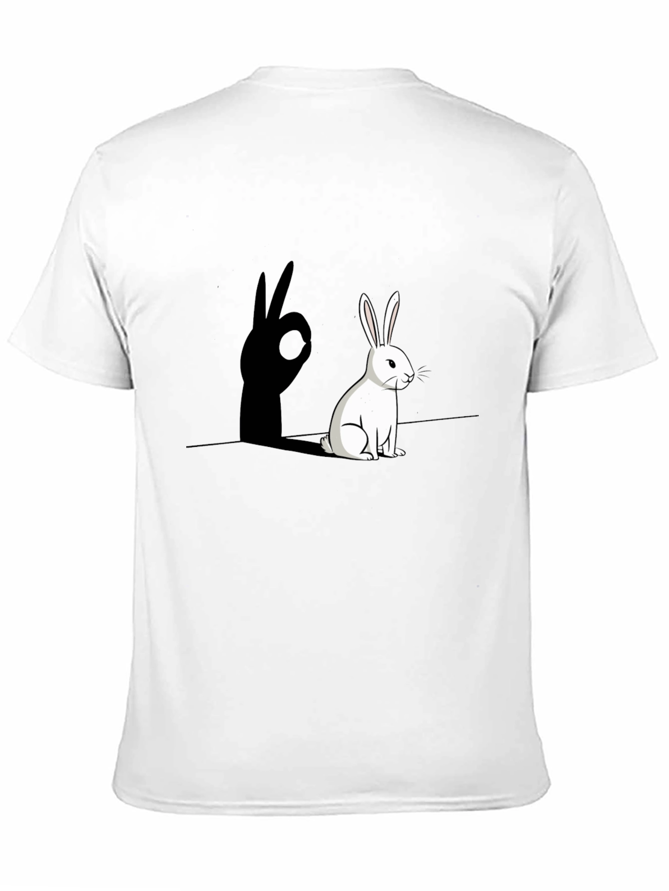 Black Rabbit Shadow Hand Sign Graphic Tee view 11