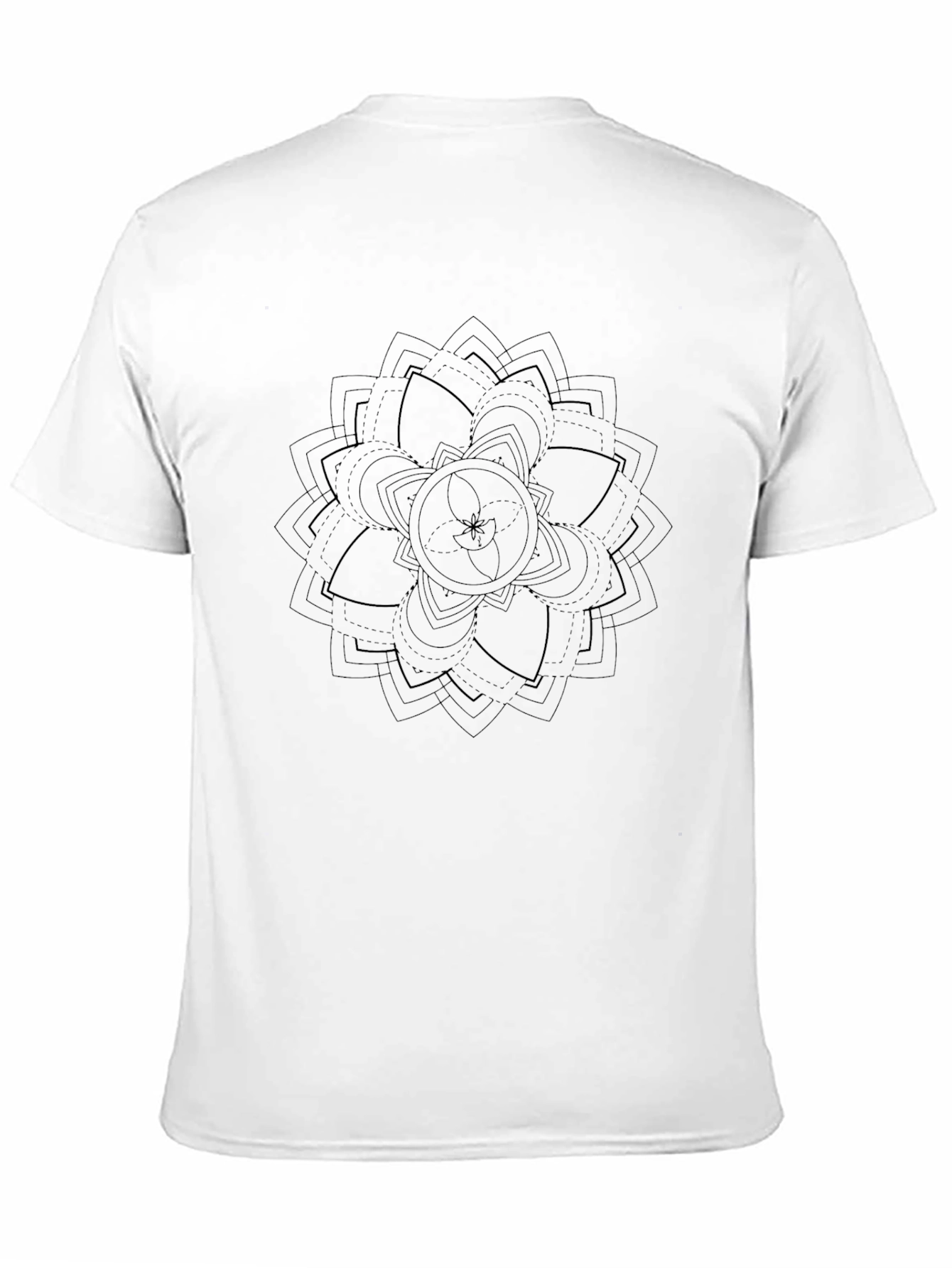 Black Men's Black Mandala Graphic Tee - Casual Style view 11