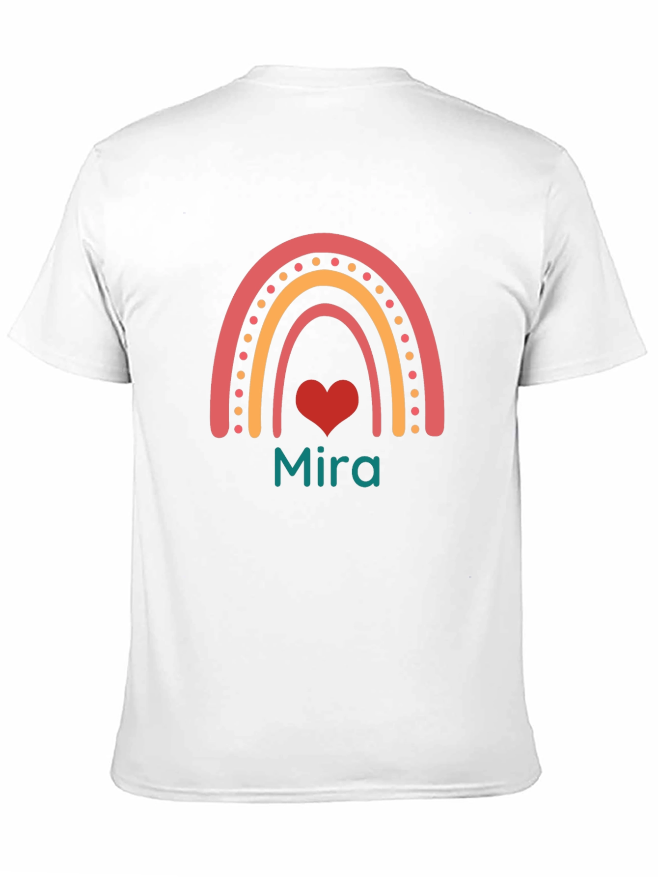 Black Personalized Mira Rainbow Heart T-Shirt view 11
