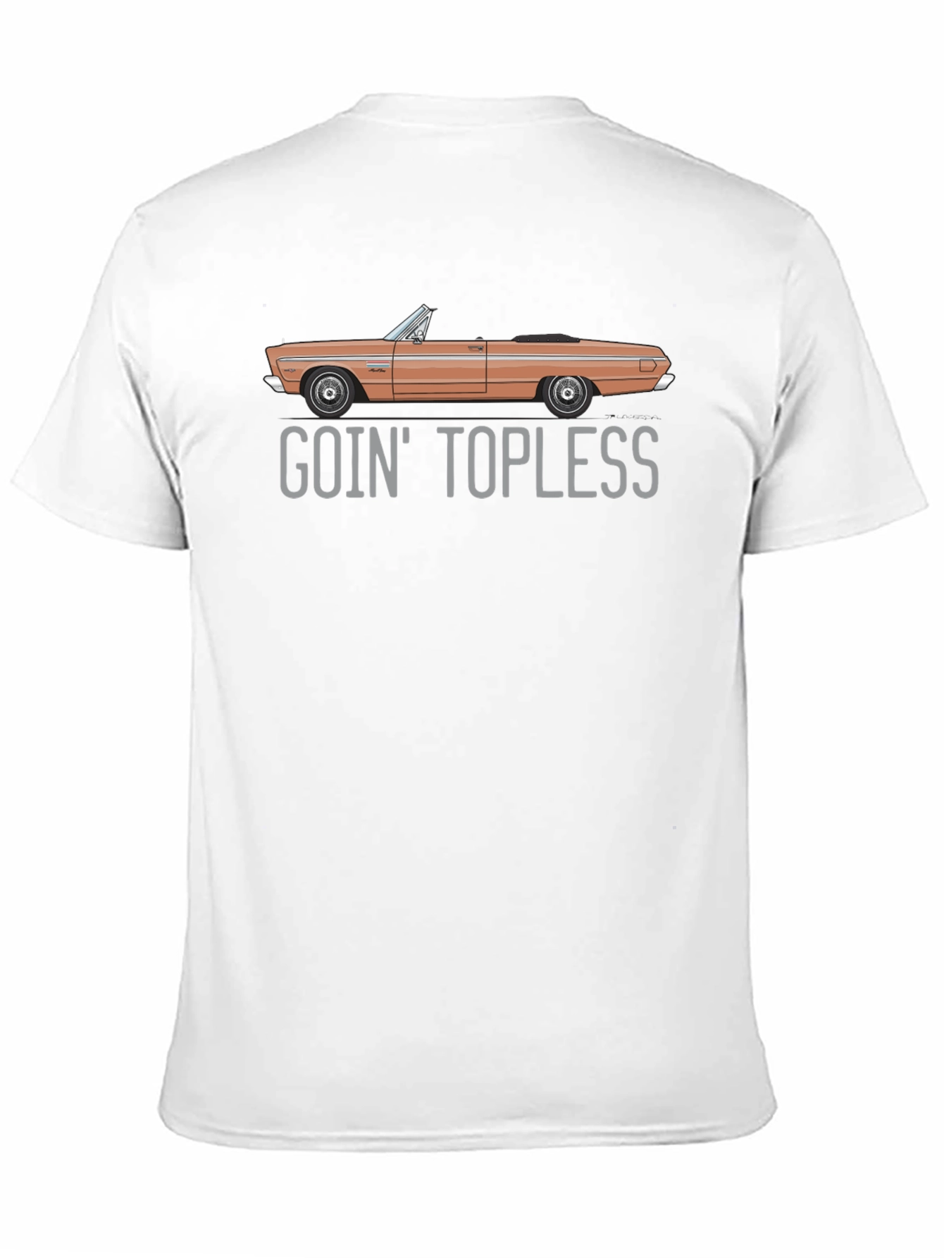 Black Goin' Topless Car Graphic Black T-Shirt view 11