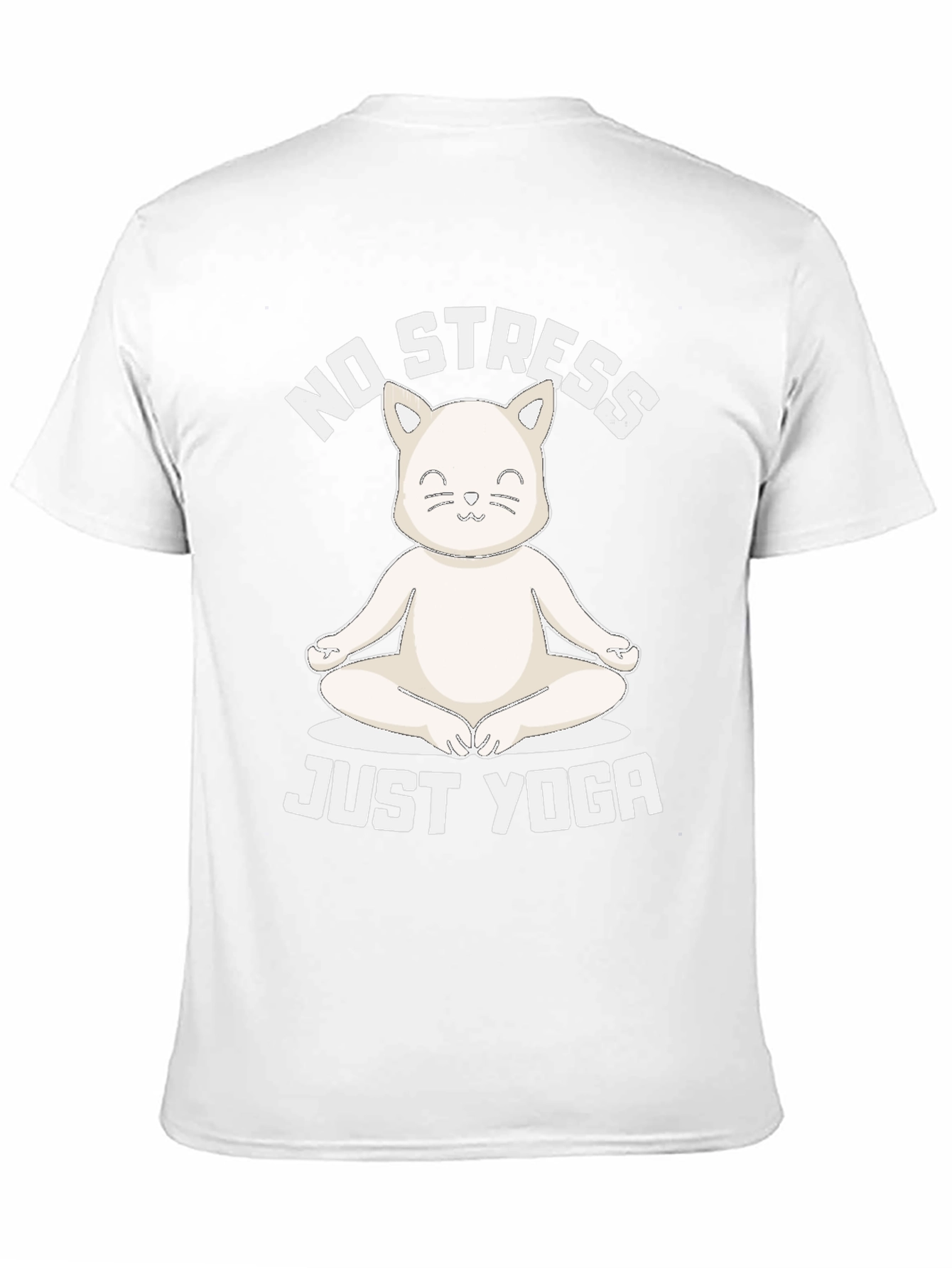 Black No Stress Just Yoga Cat T-Shirt view 11