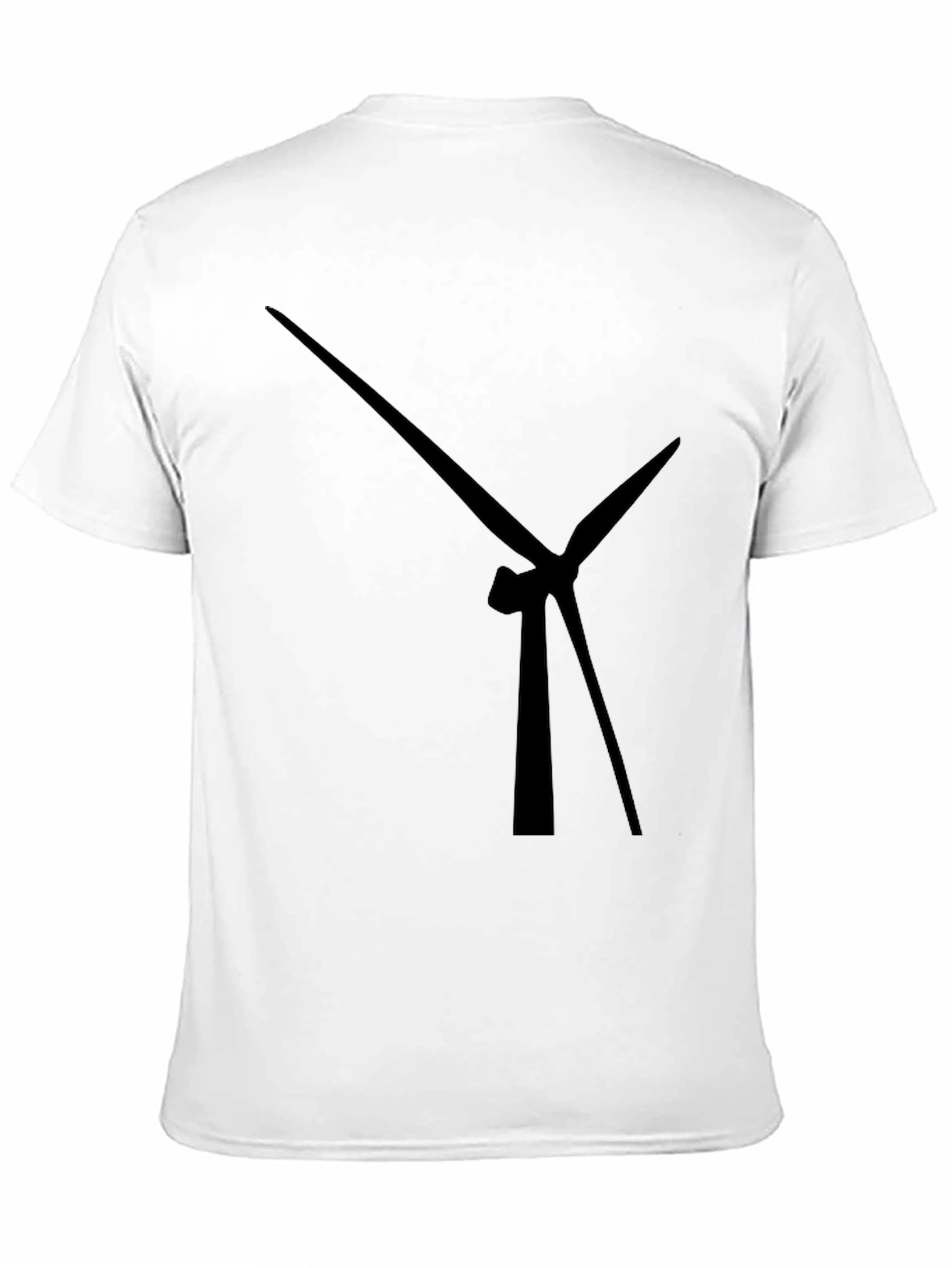 Black Modern Wind Turbine Graphic Black T-Shirt view 11