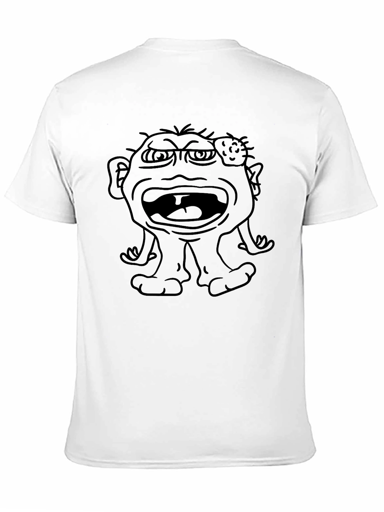 Black Funny Monster Graphic Black T-Shirt view 11