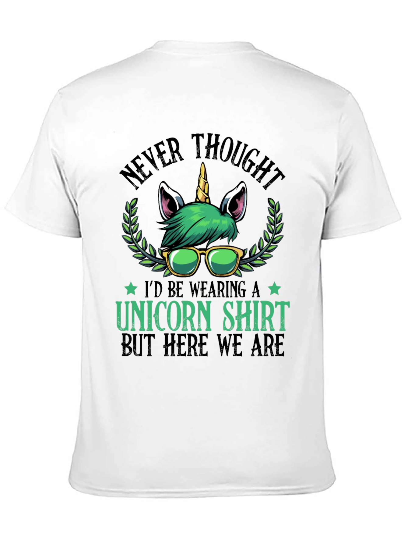 Black Never Thought Unicorn Shirt view 11