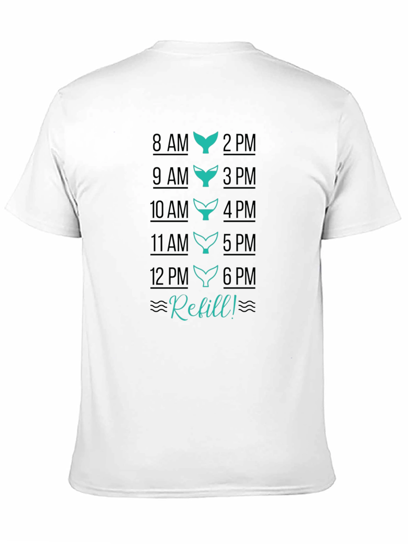 Black Refill Whale Tail Schedule T-Shirt view 11