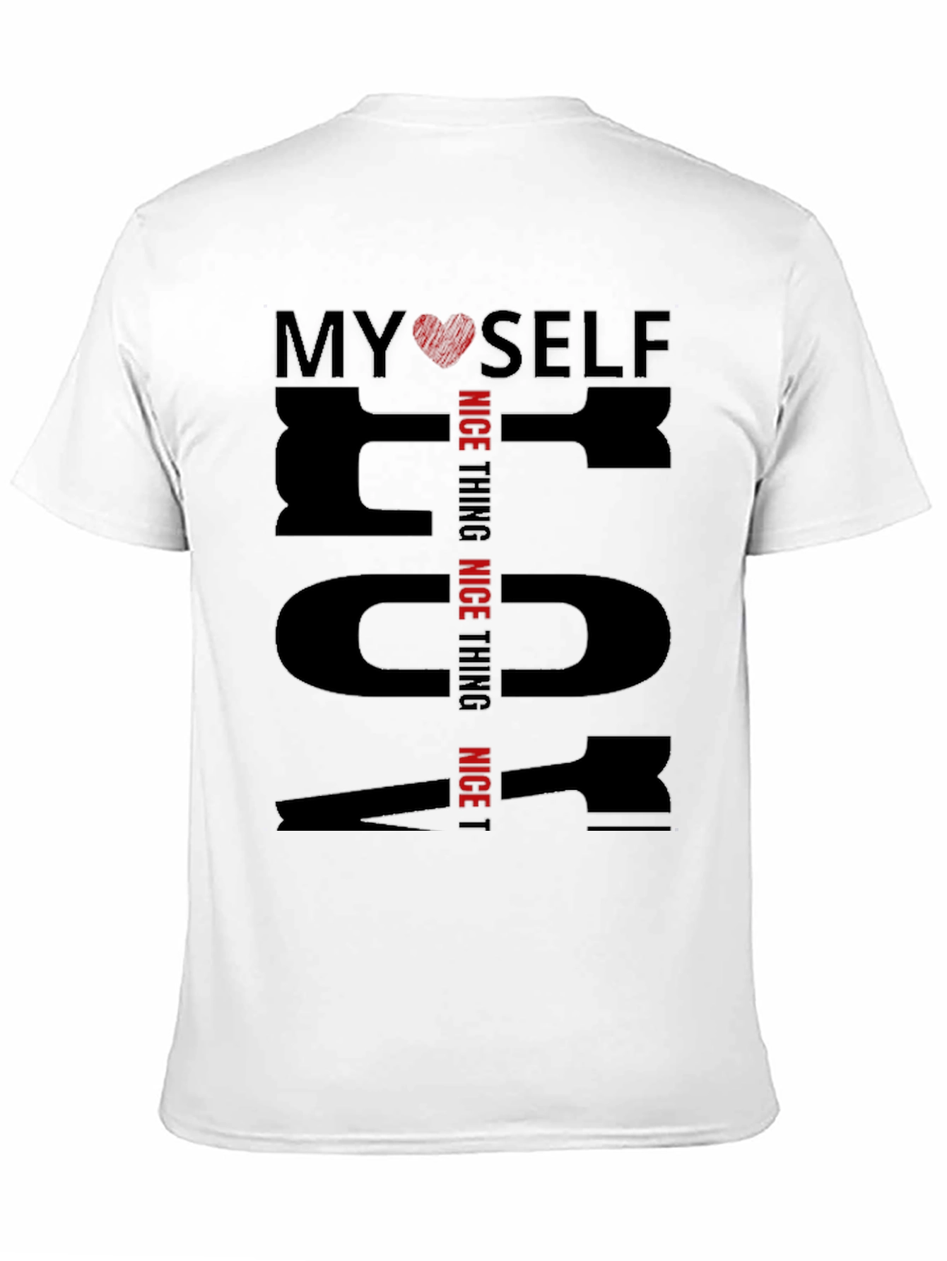 Black My Self T-Shirt Nice Thing, Black Cotton Tee view 11
