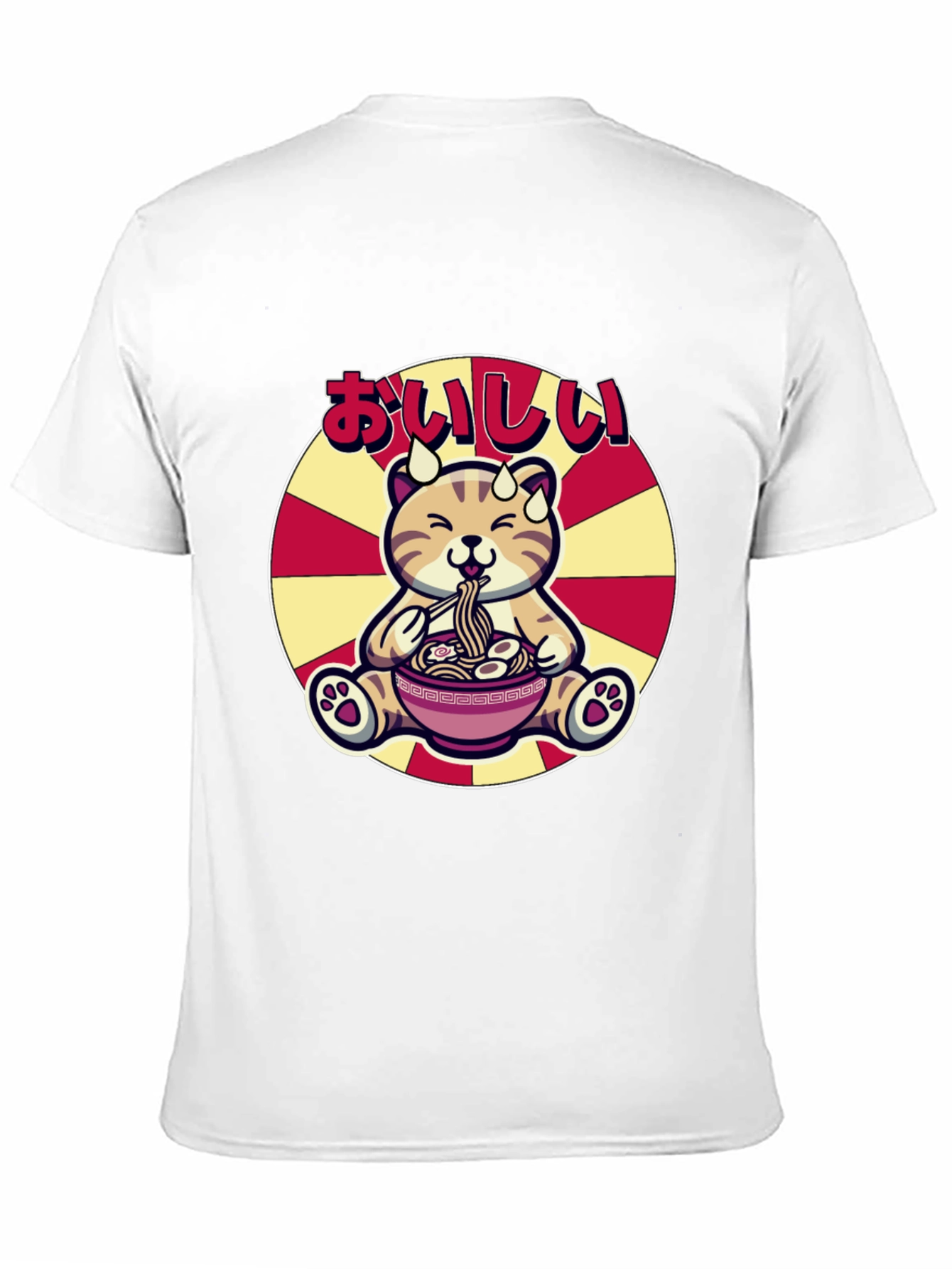 Black Cute Ramen Cat T-Shirt - Delicious Graphic Tee view 11