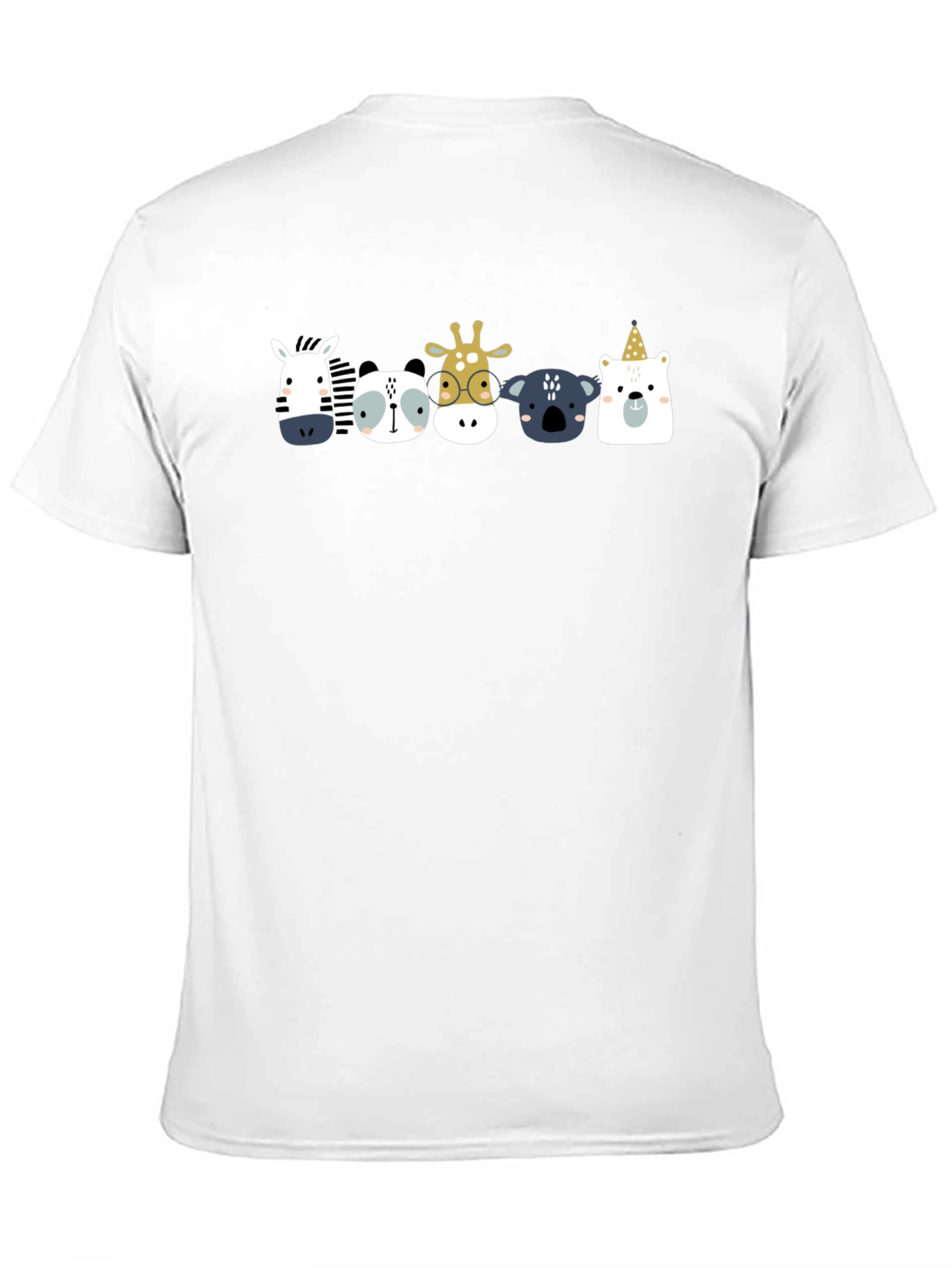 Black Cute Cartoon Animal Print Black T-Shirt view 11