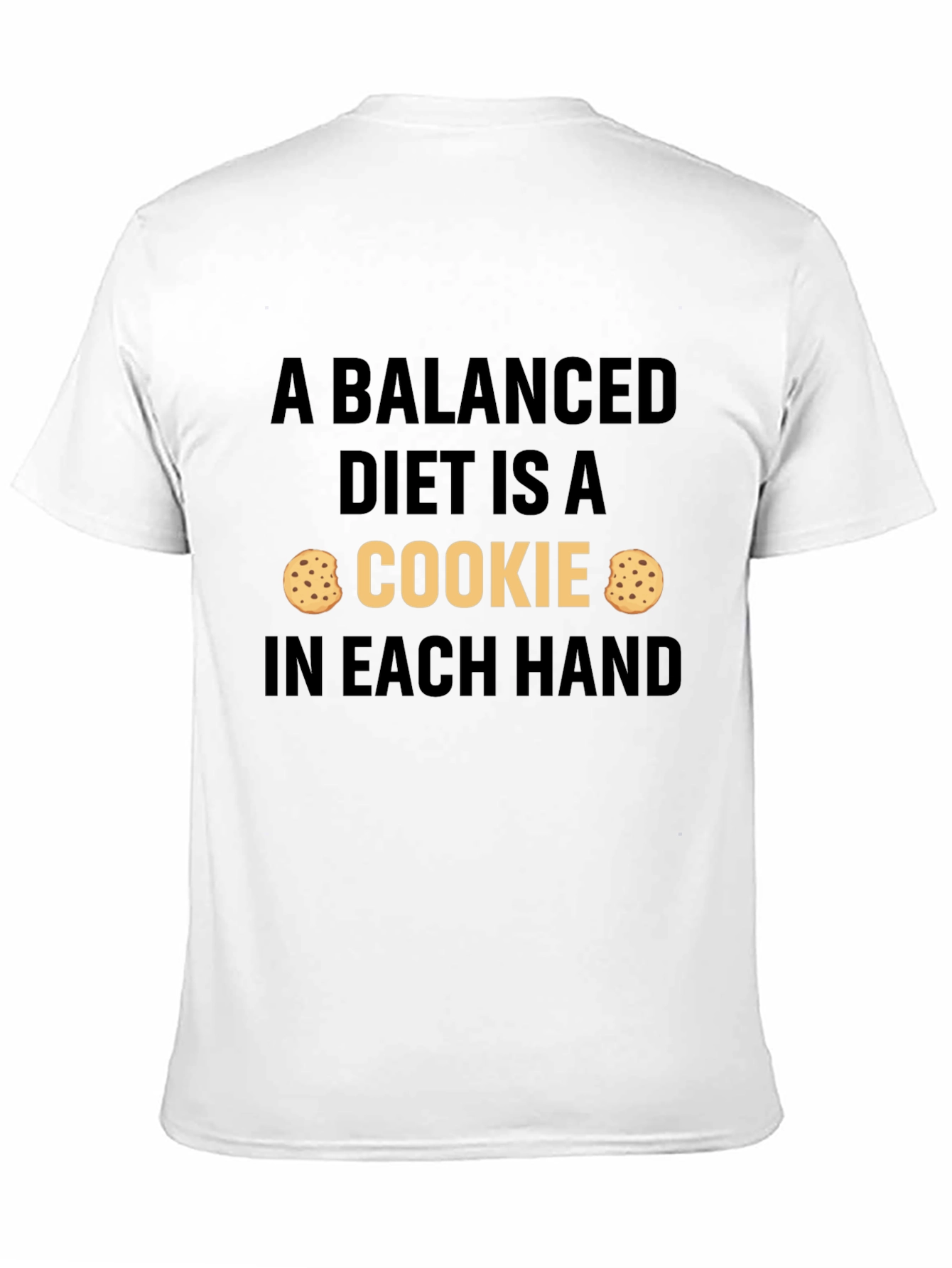 Black Balanced Diet Cookie T-Shirt: Funny Foodie Tee view 11