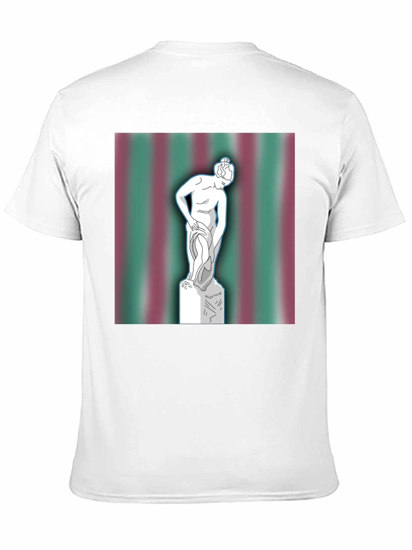 Black Statue Graphic Tee - Classic Art on Black Cotton T-Shirt view 11