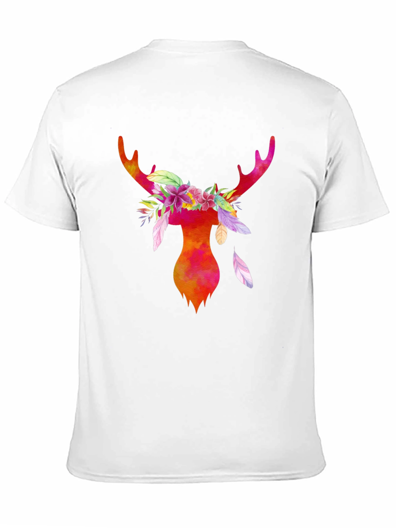 Black Watercolor Deer Antler Graphic T-Shirt view 11