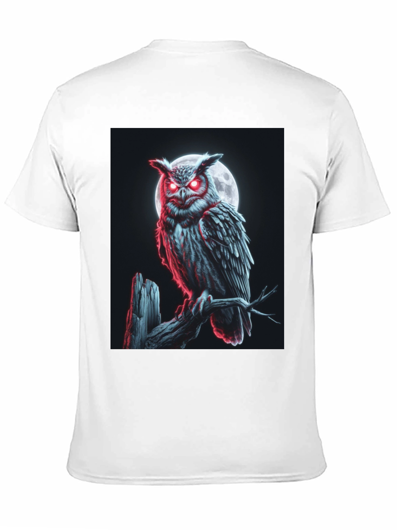 Black Men's Owl Graphic T-Shirt - Moonlit Perch Design view 11