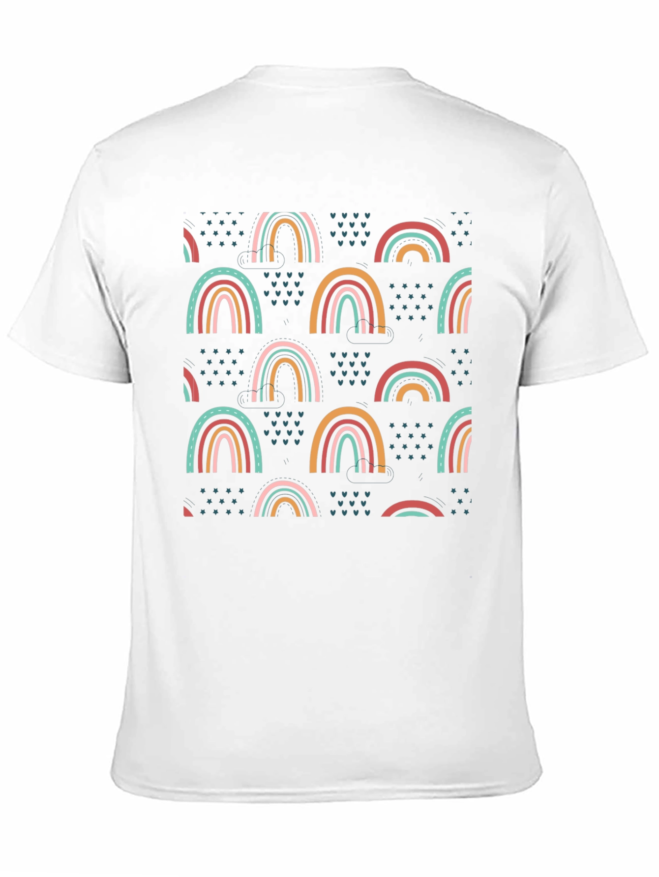 Black Rainbow Pattern Black T-Shirt view 11
