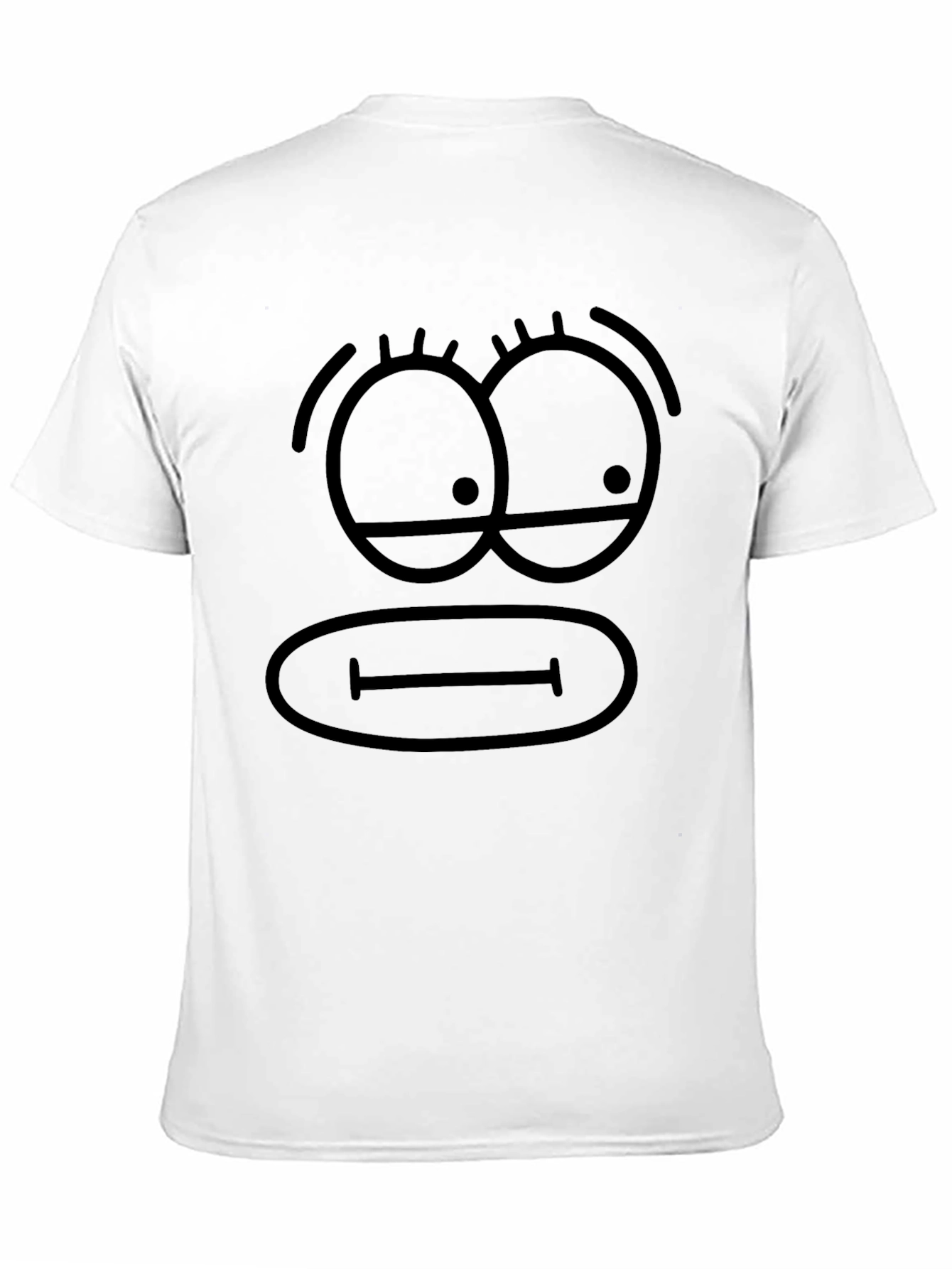 Black Funny Cartoon Face Black T-Shirt view 11