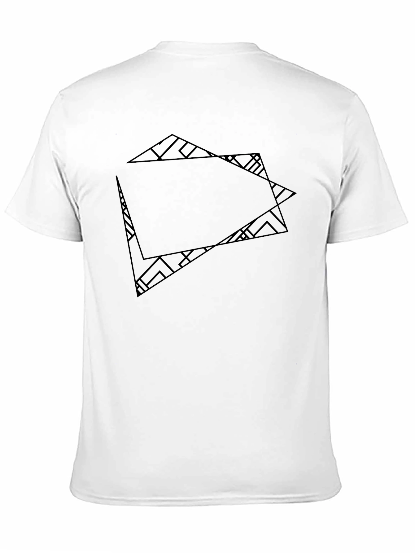 Black Geometric Graphic Print Black T-Shirt view 11