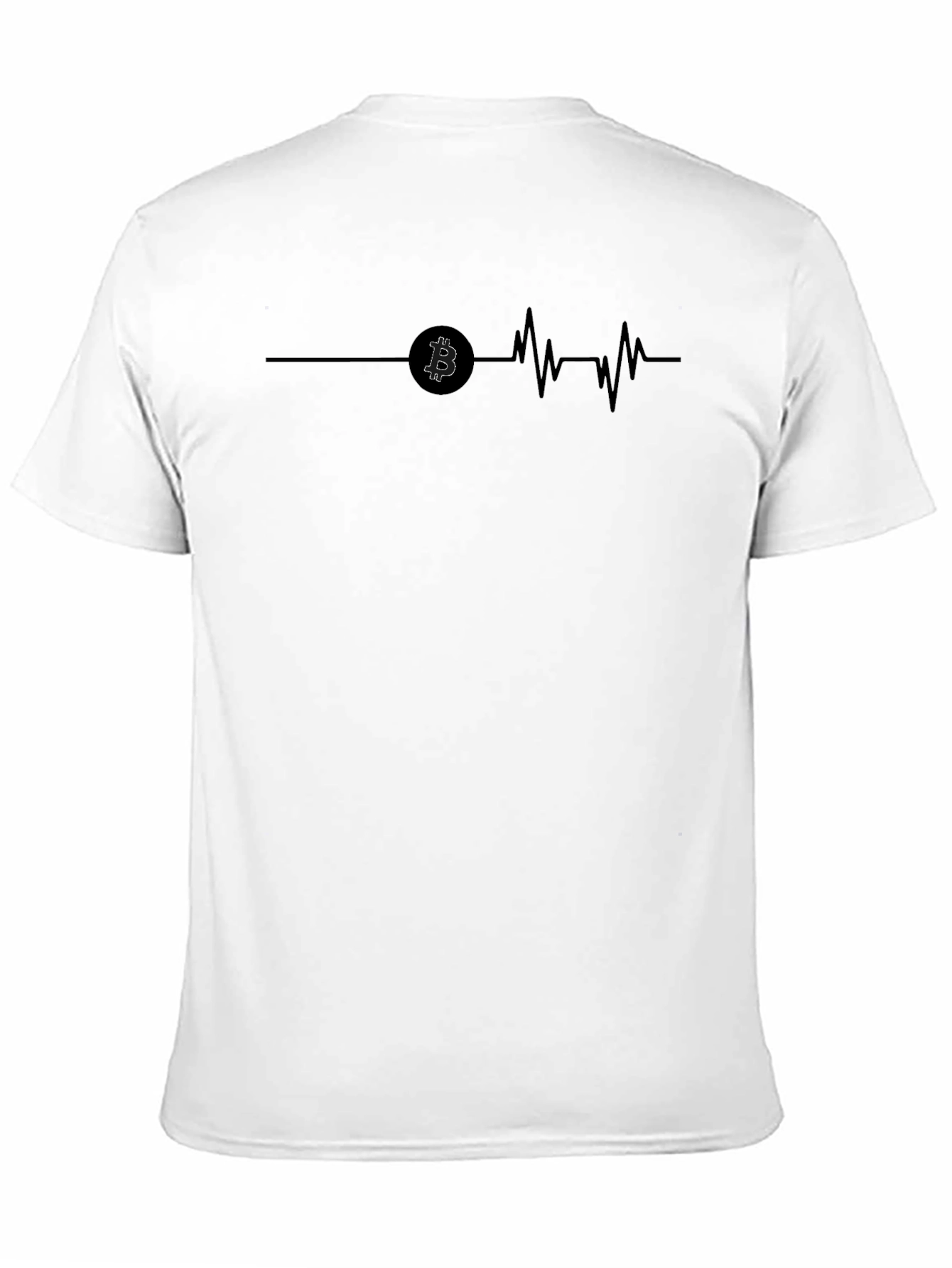 Black Bitcoin Heartbeat Black T-Shirt view 11