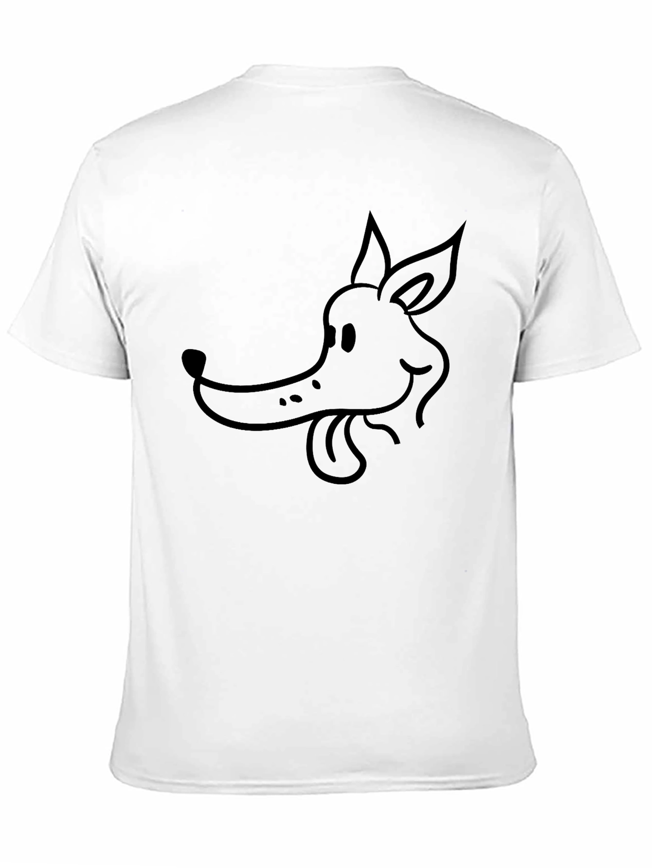 Black Black T-Shirt with Cartoon Dog Design view 11