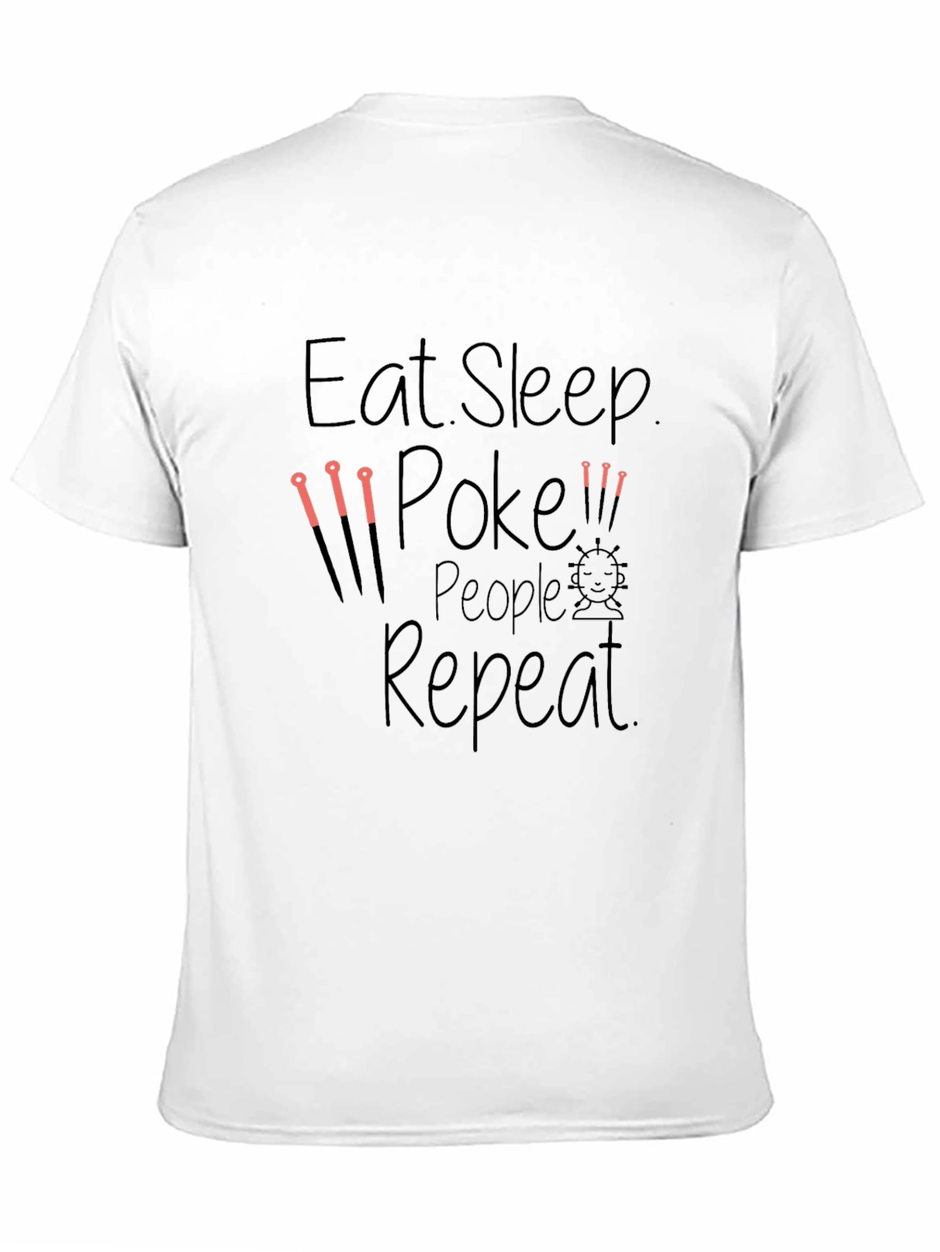 Black Eat Sleep Poke People Repeat Black T-Shirt view 11