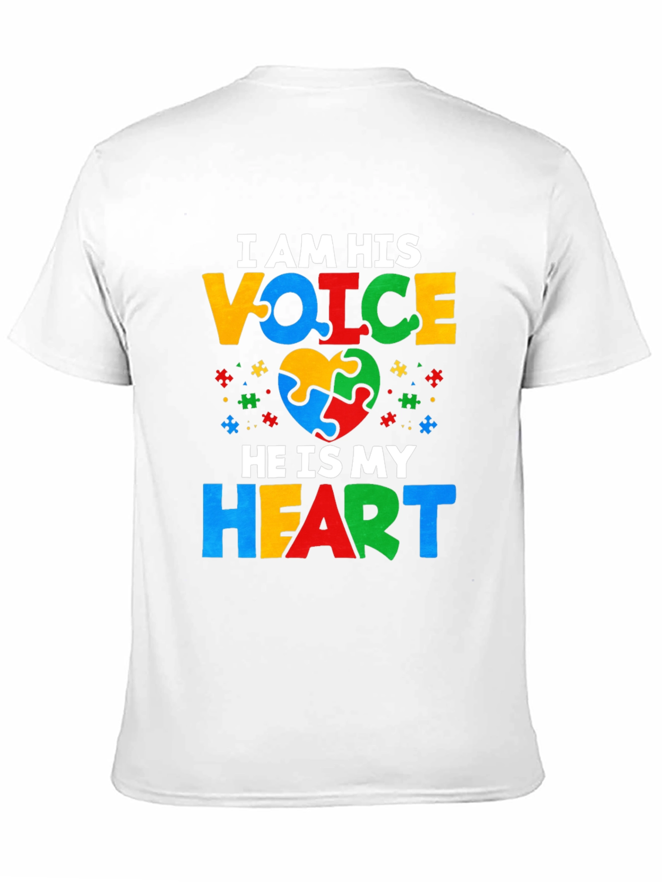 Black Autism Awareness T-Shirt - I Am His Voice view 11