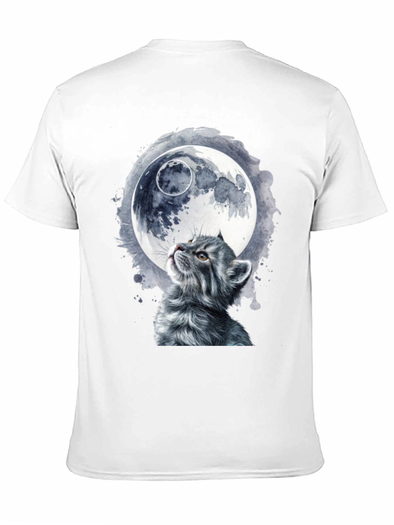 Black Cat & Moon Graphic T-Shirt - Unique Black Tee view 11