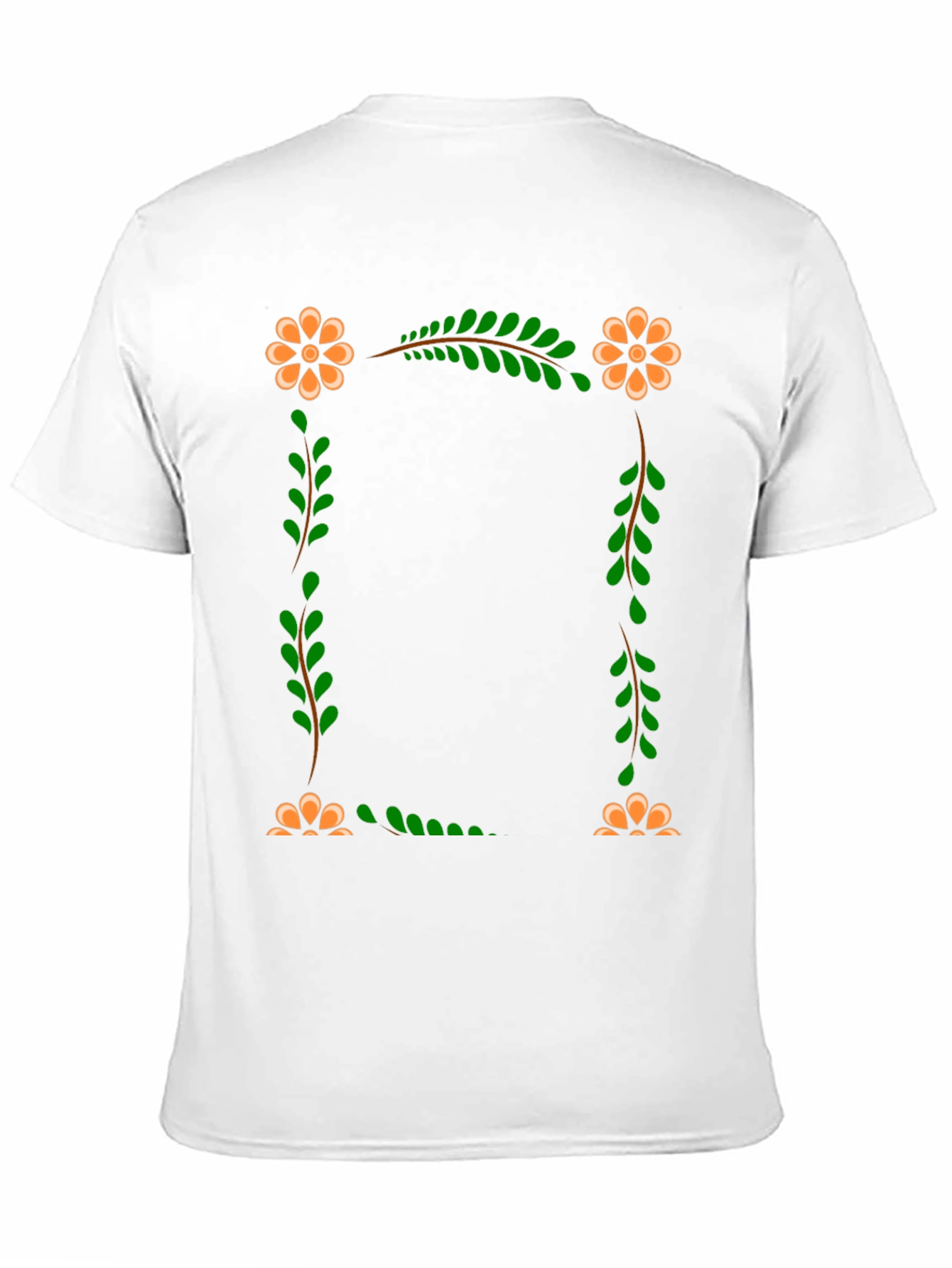 Black Floral Frame Black T-Shirt view 11