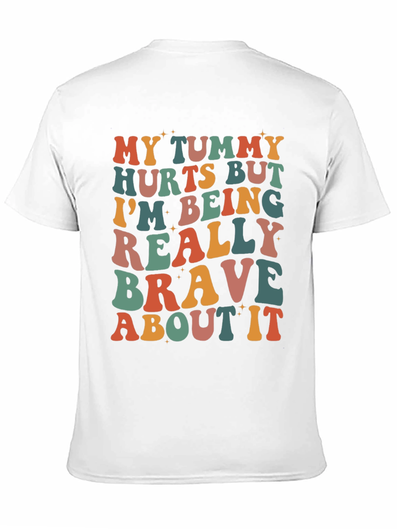 Black Funny Tummy Hurts Brave Graphic Tee view 11