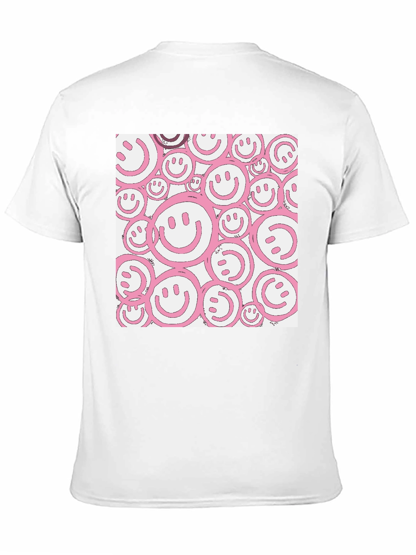 Black Pink Smiley Face Graphic Black T-Shirt view 11