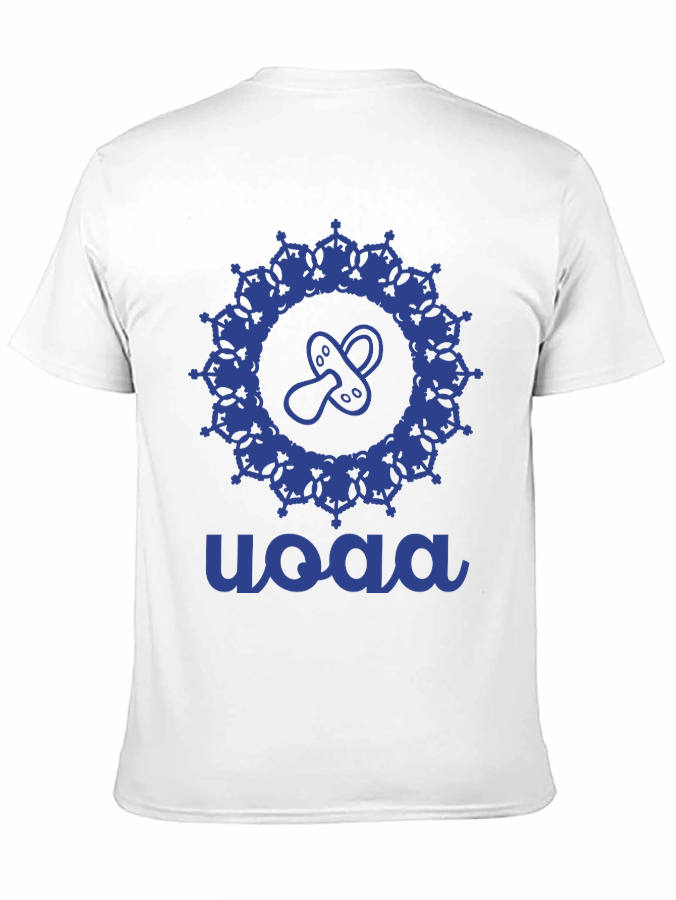 Black Stylish Blue Baby Pacifier Mandala Black T-Shirt view 11