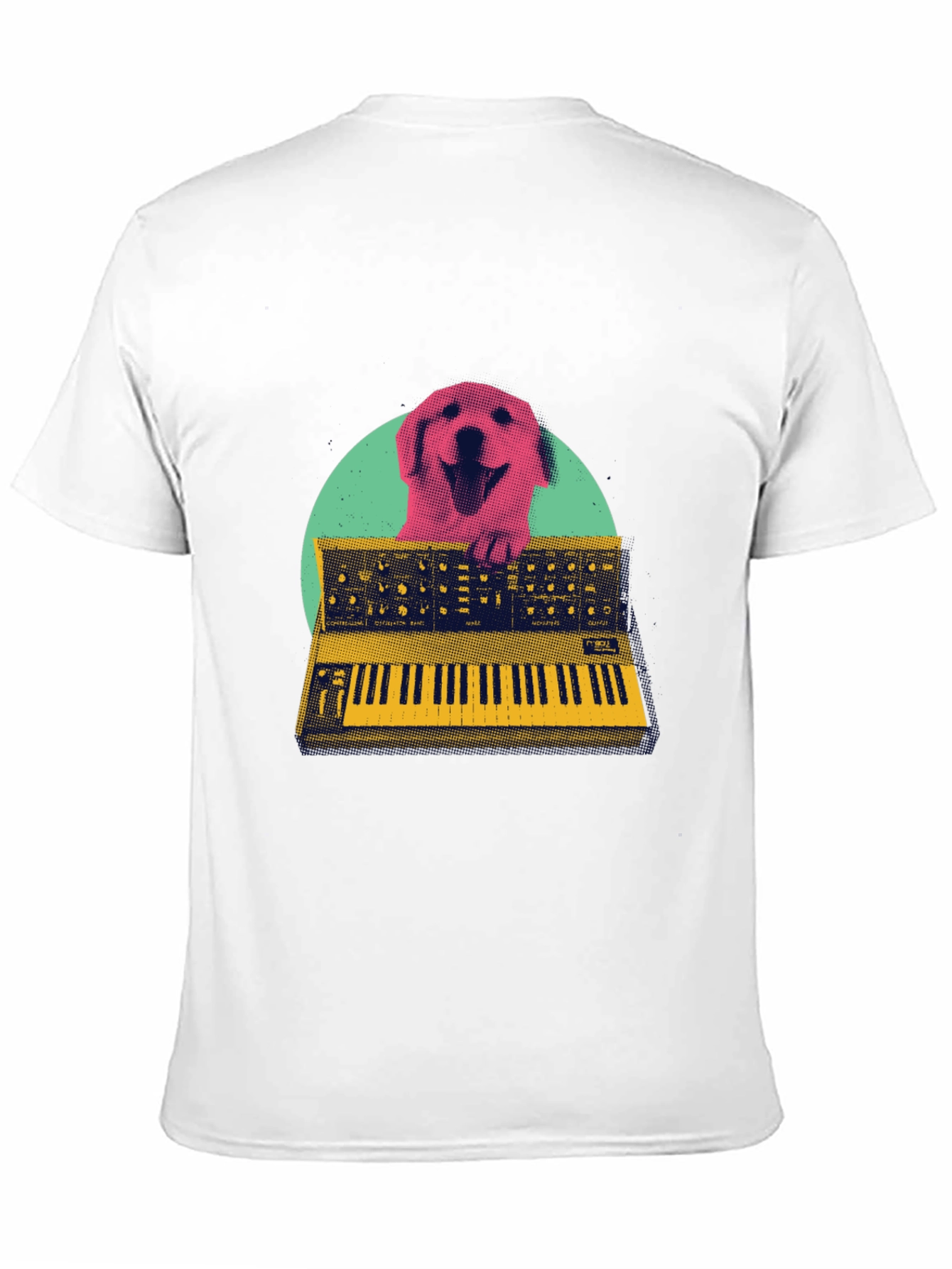 Black Retro Dog Synthesizer T-Shirt - Music Lover Tee view 11
