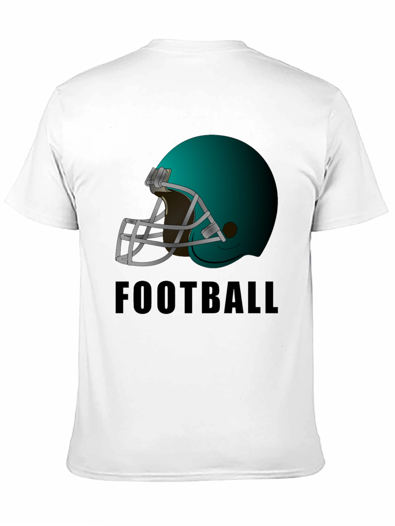 Black Football Helmet Graphic Tee - Black Cotton T-Shirt view 11