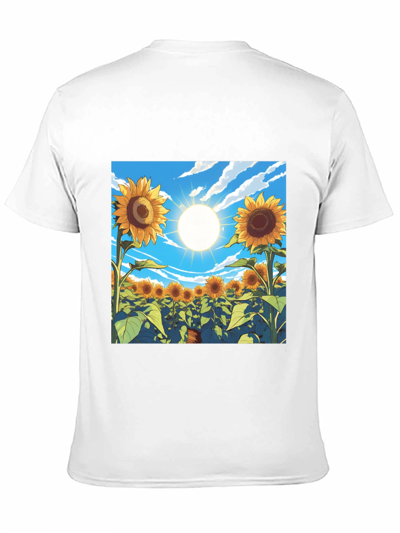Black Sunflower Field Graphic T-Shirt - Black view 11