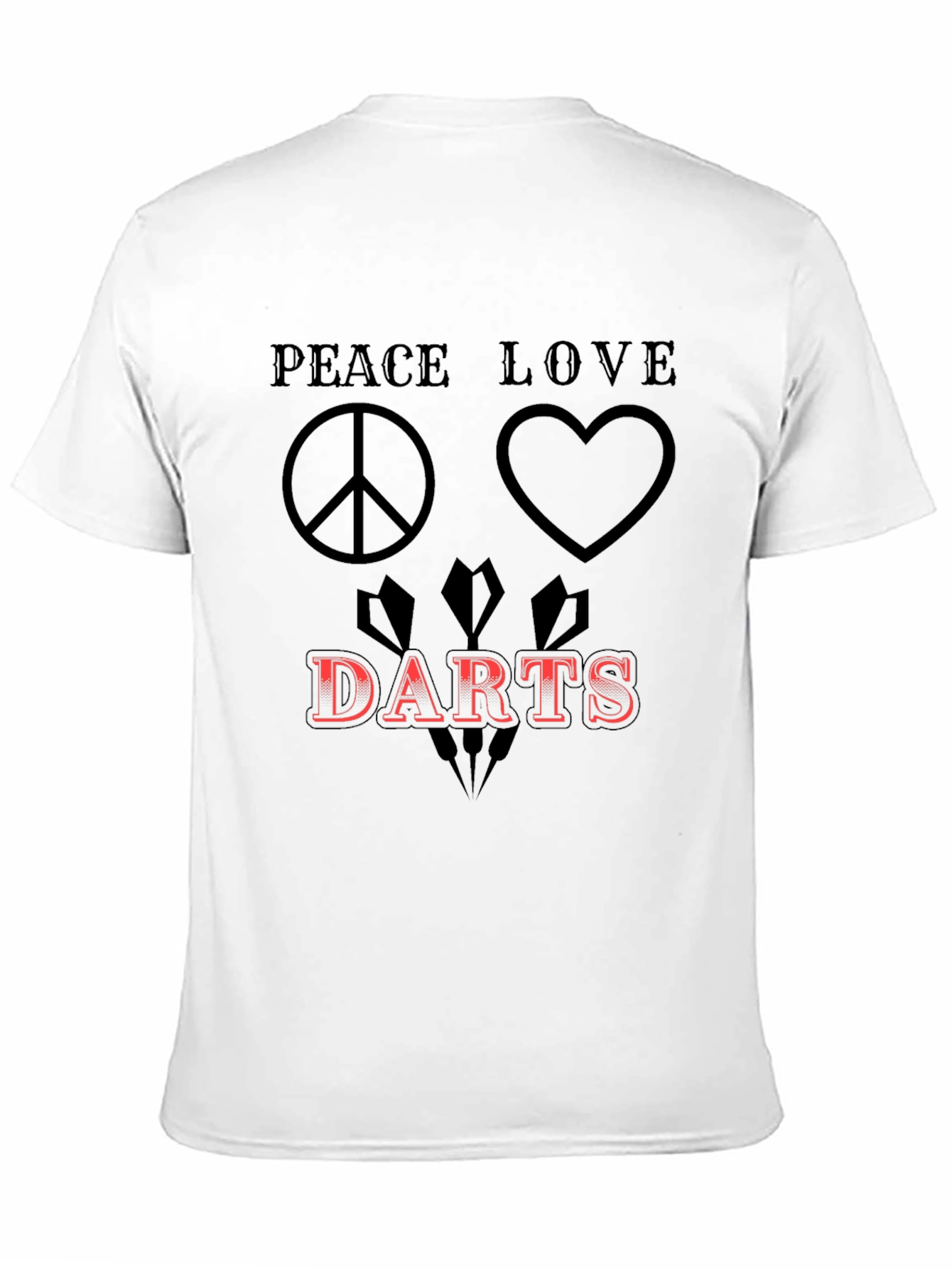 Black Peace Love Darts Black Graphic Tee view 11