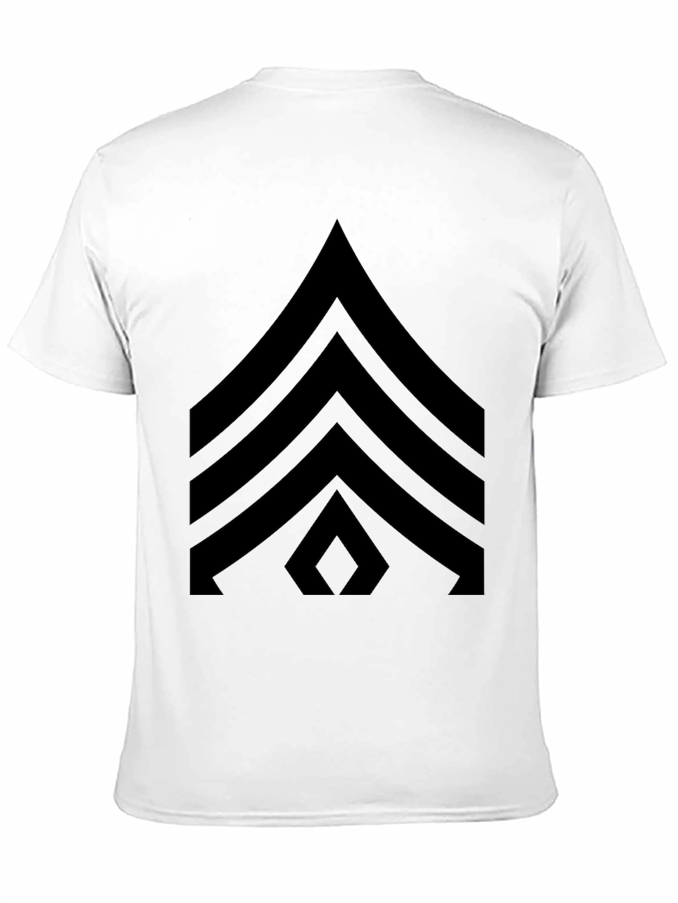 Black Black T-Shirt with Military Sergeant Stripes Design view 11