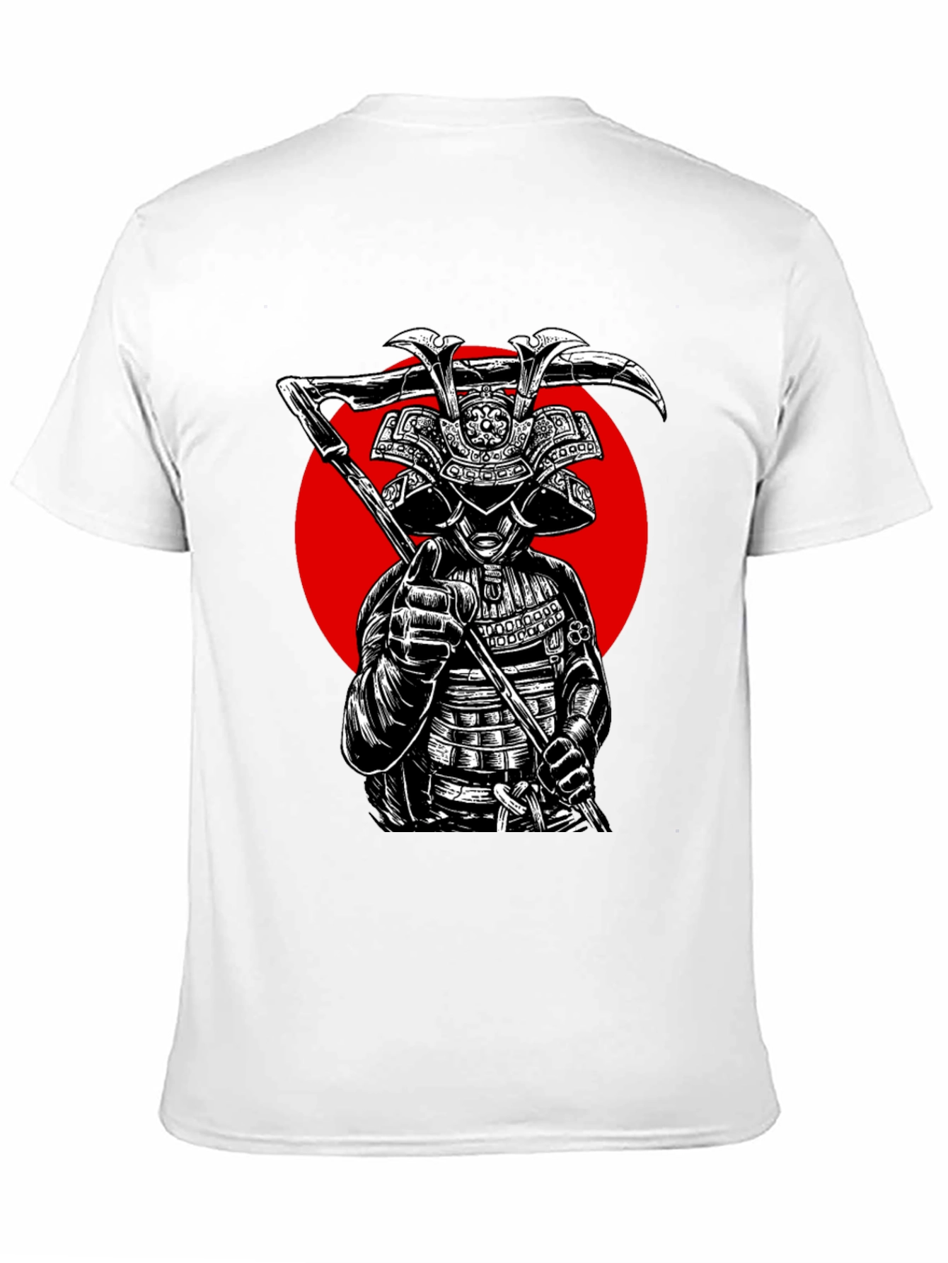 Black Samurai Warrior Graphic Tee - Black Cotton T-Shirt view 11