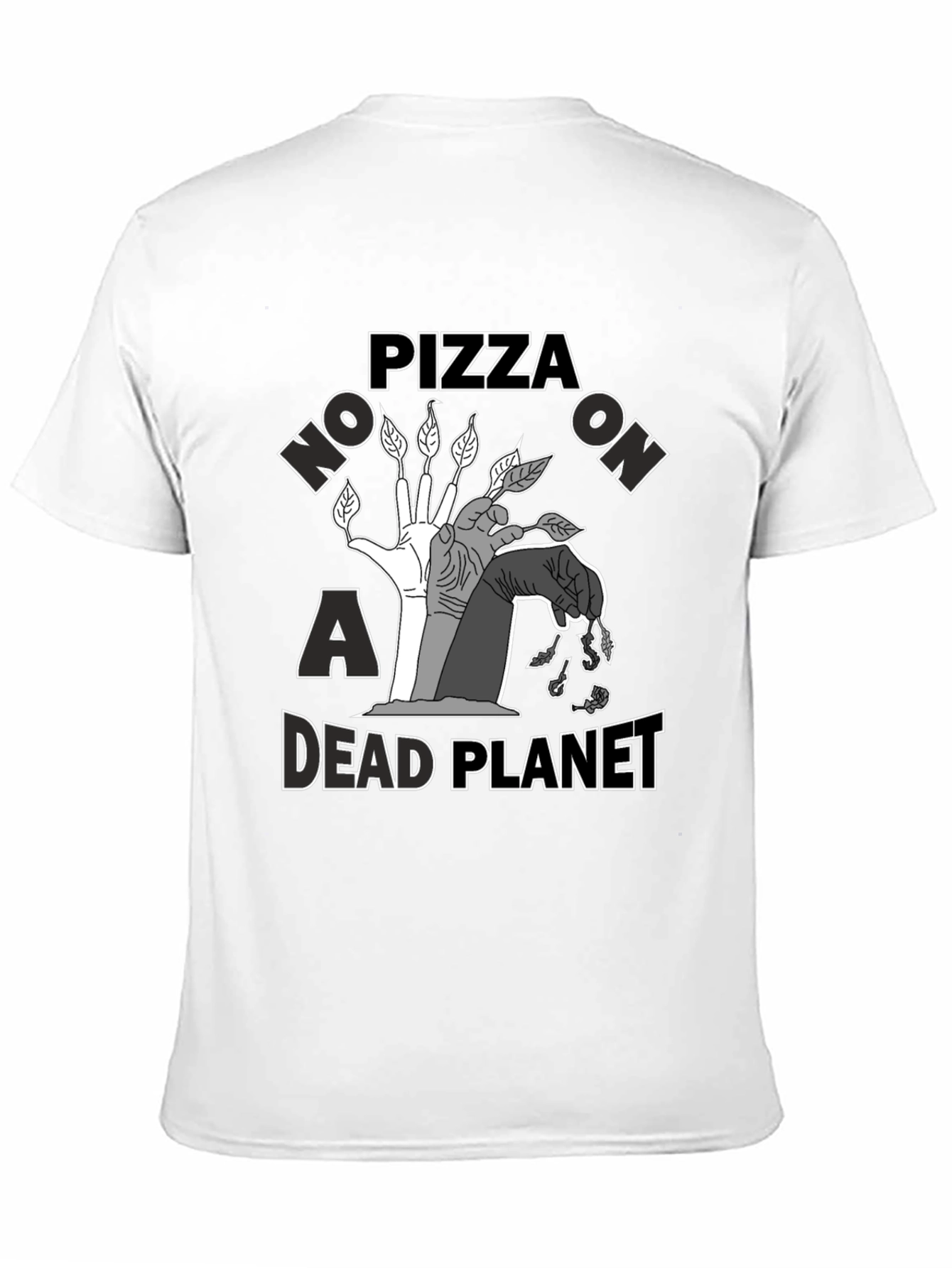 Black Pizza on a Dead Planet Graphic T-Shirt view 11