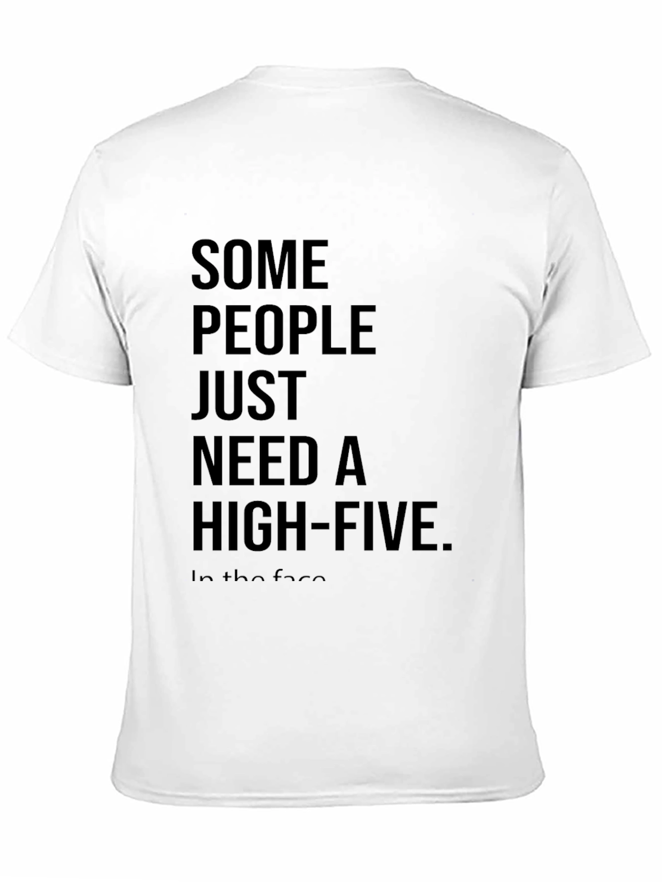Black Sarcastic High-Five Black Cotton T-Shirt view 11