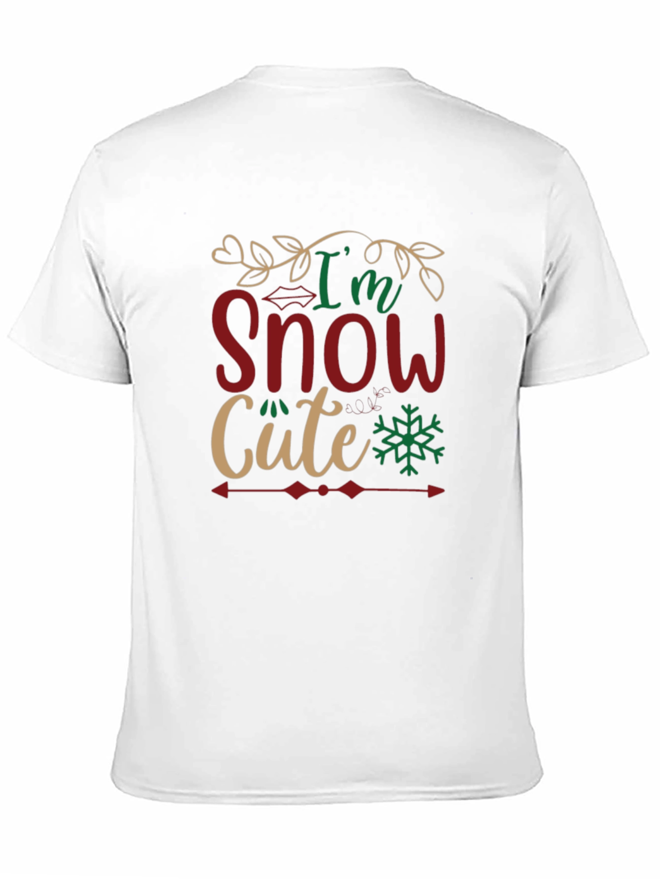 Black I'm Snow Cute Black Graphic T-Shirt view 11