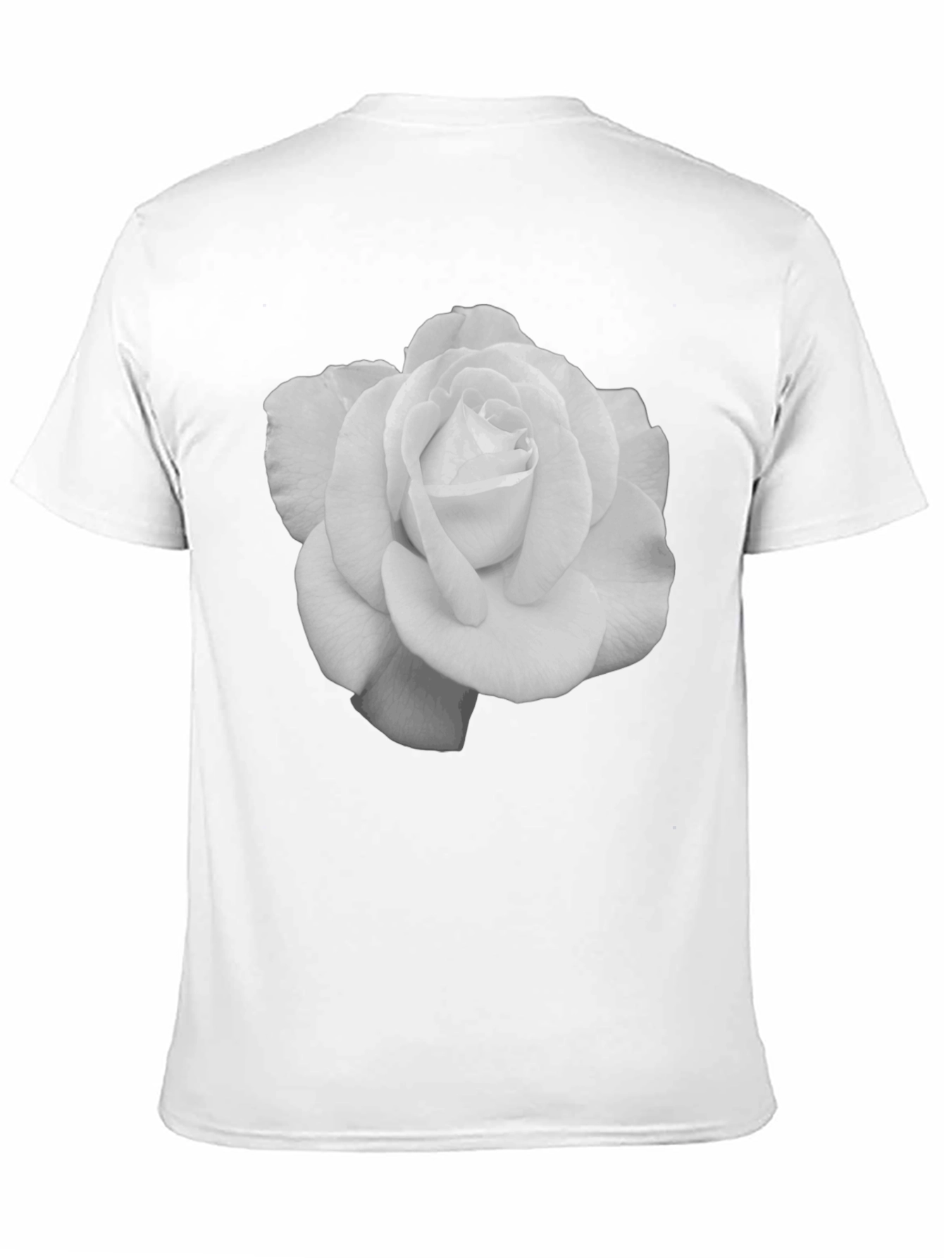 Black Elegant Rose Graphic Tee - Black Cotton T-Shirt view 11