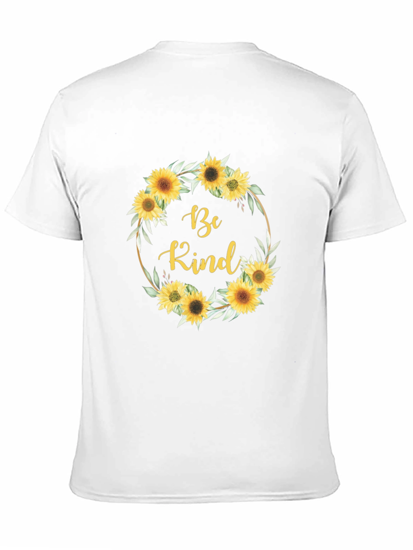 Black Be Kind Sunflower Wreath Graphic T-Shirt view 11